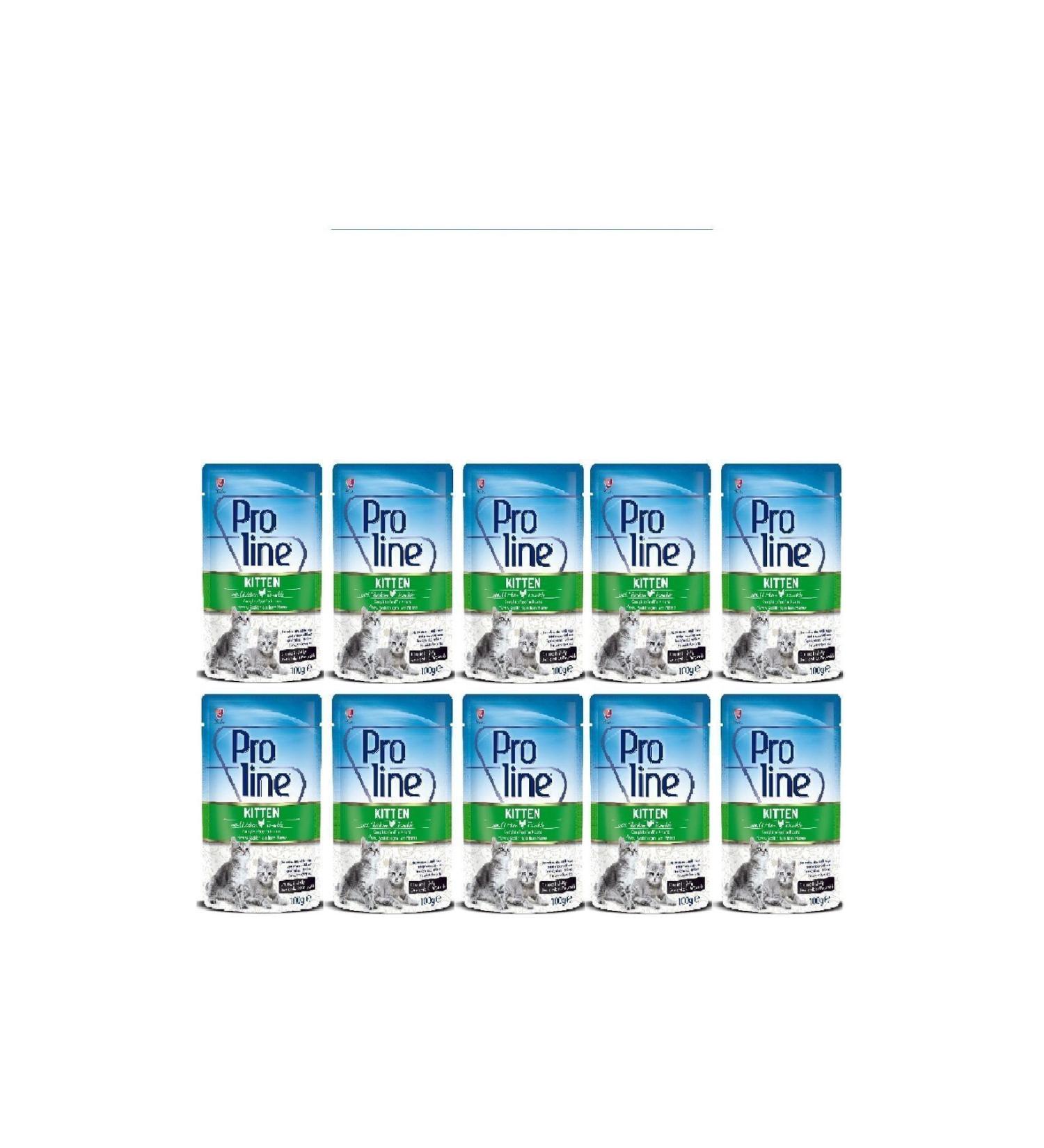 Proline Chicken Meat Pieces Kitten Canned Food 100 gr x 10 Pieces