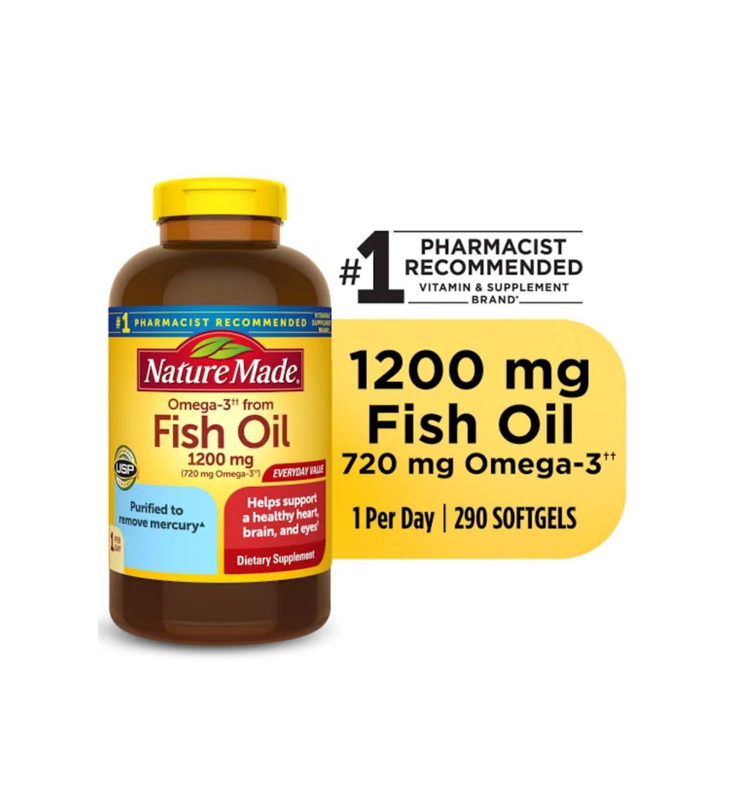 Nature Made Omega 3 Fish Oil 1200mg 290 Softgels