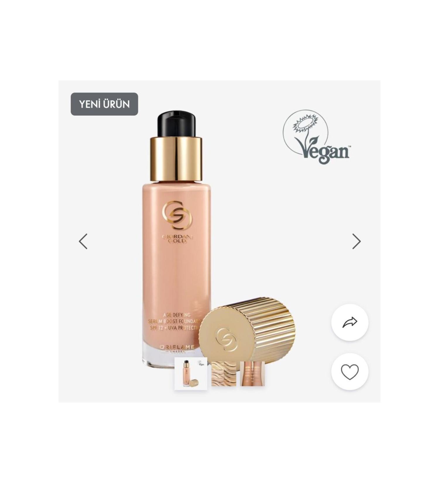 Oriflame Giordani Gold Age Defying Serum Foundation Porcelain Warm 42238(0 ORIGINAL BARCODE PRODUCT)