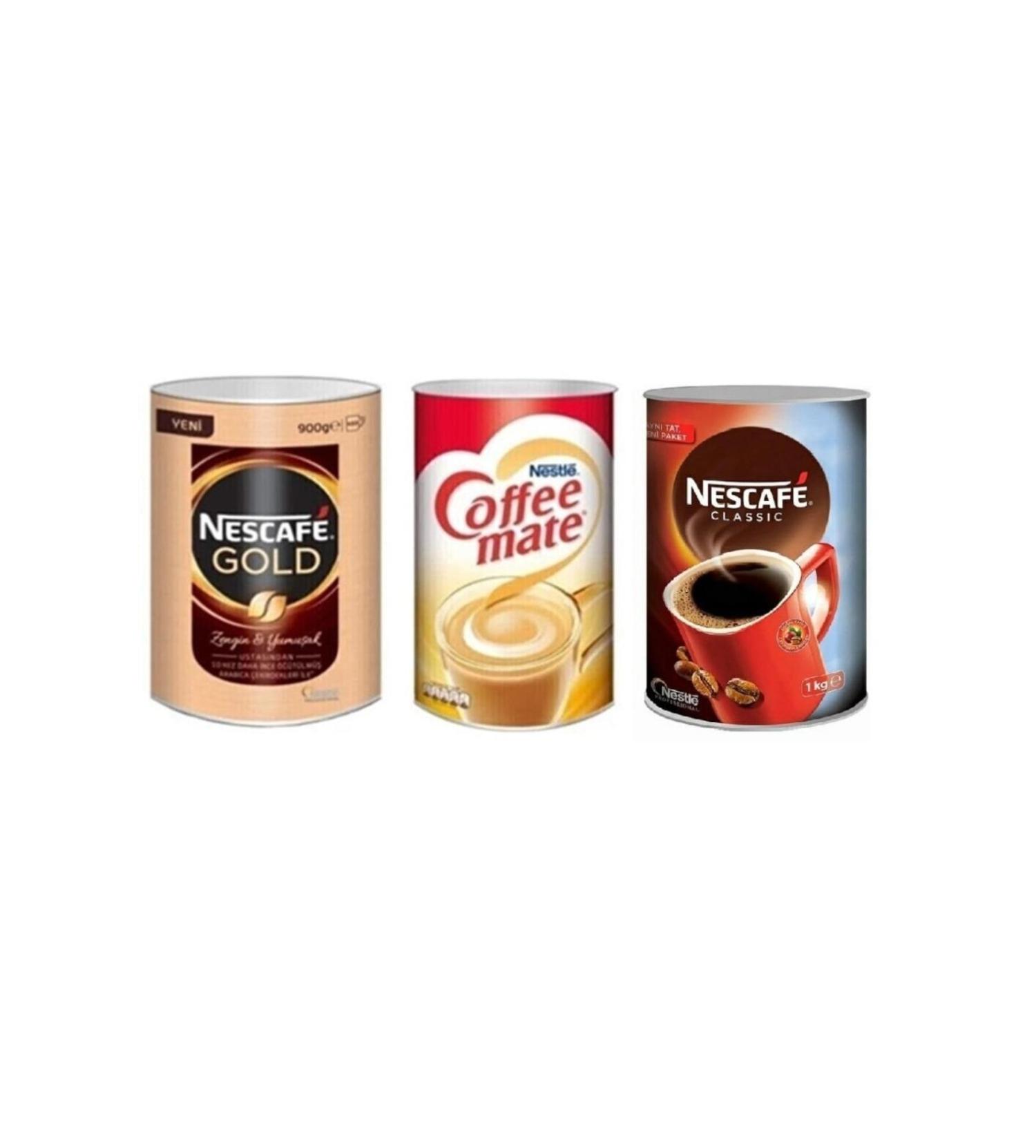 Nescafe Gold 900 gr + Classic 1000 gr + Nestle Coffee Mate 2000 gr