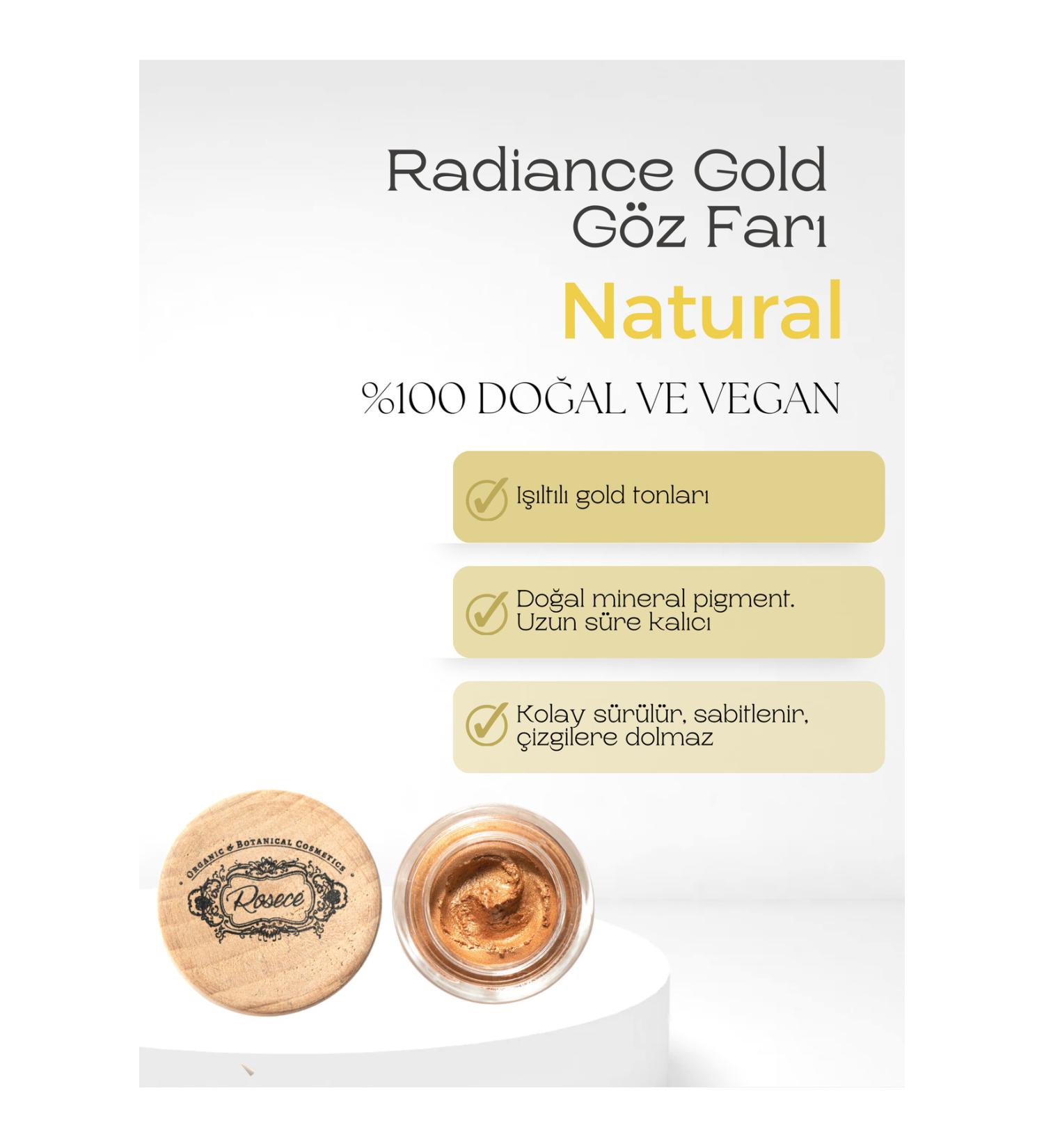 Rosece Radiance Gold Cream Eyeshadow | Bright Gold Shimmering Natural Eyeshadow 7 ml - Buy Online on GoSupps.com