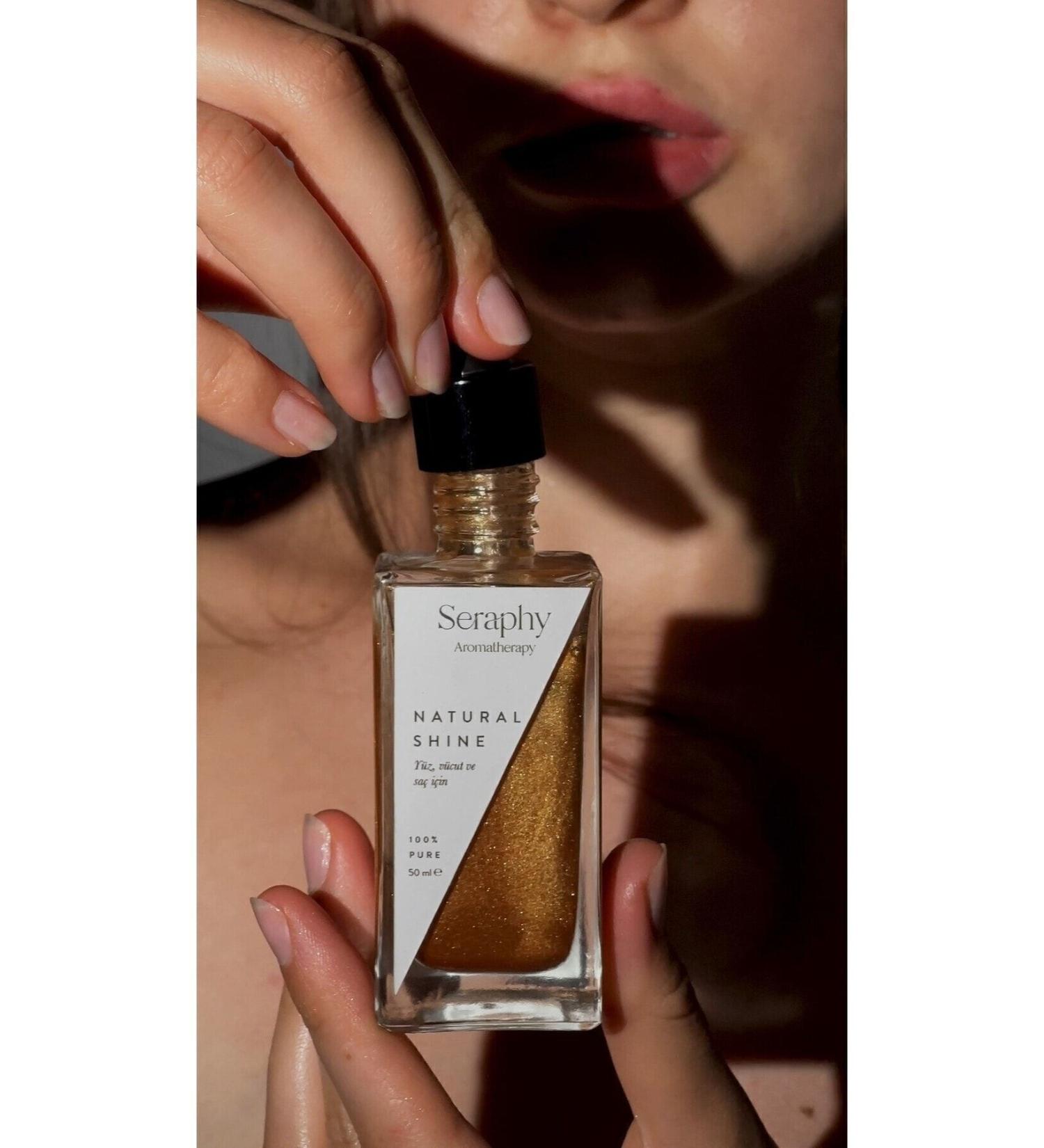 Seraphy Aromatherapy Moisturizing Multi-Purpose Luminous Bronze (For Face Hair and Body) - 50ml - %100 Pure