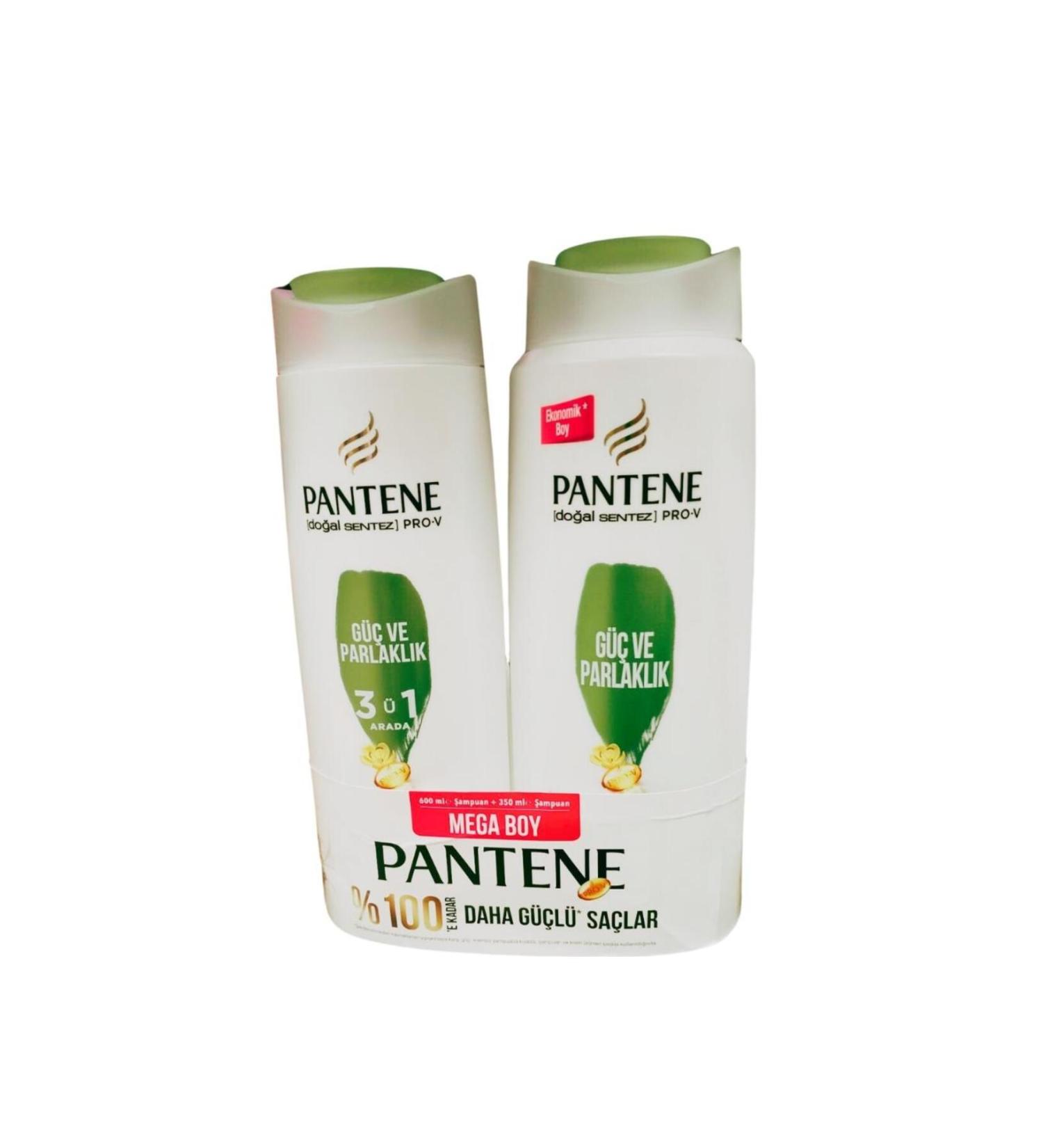Pantene 600 ml Strength and Shine Shampoo & 350 ml Conditioner