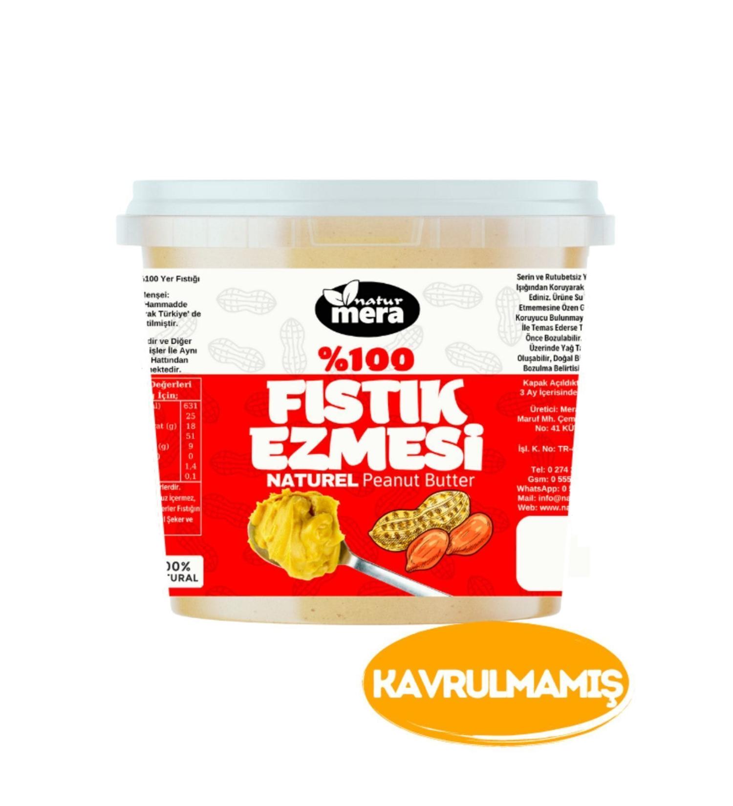 Naturmera 0 Pure No Sugar Added Unroasted Peanut Butter 1000 G