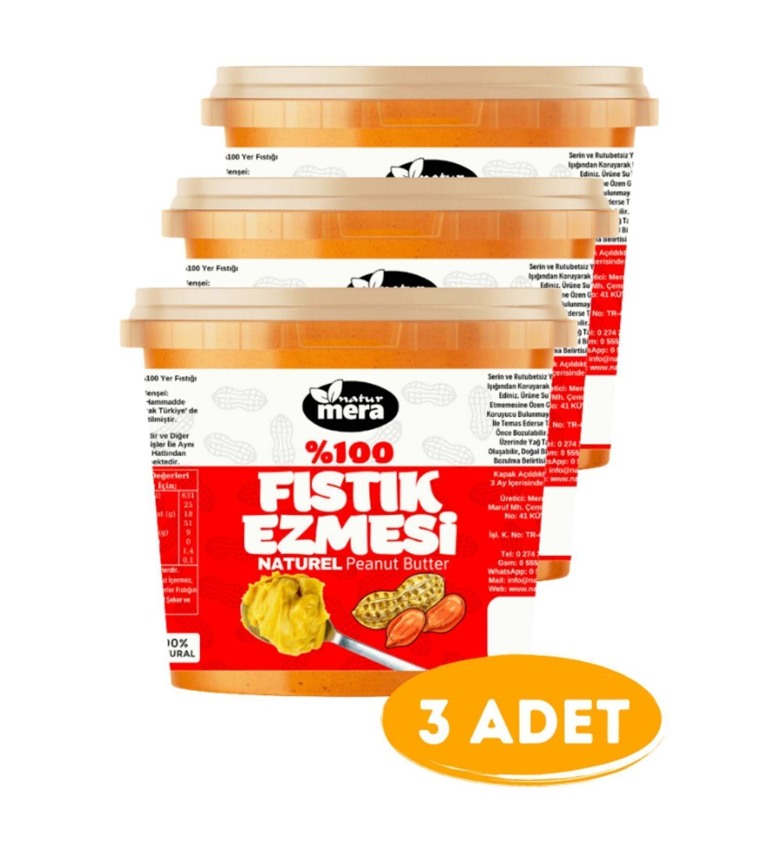 Naturmera 0 Pure No Sugar Added Peanut Butter 1000 G X 3 ( 3000 G )