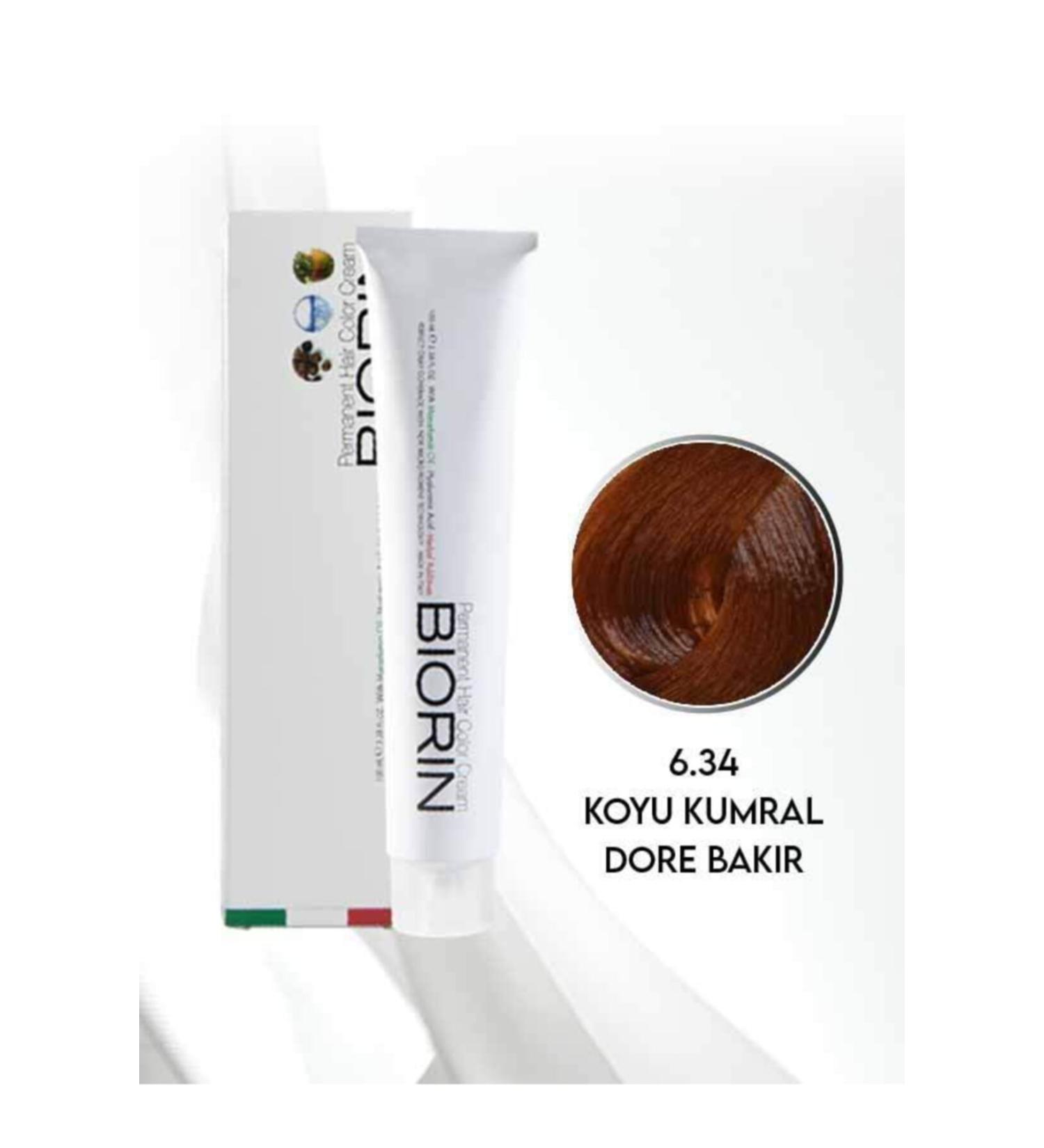 Biorin Permanent Hair Color Cream 100 Ml No: 6.34 Dark Blonde Dore Copper