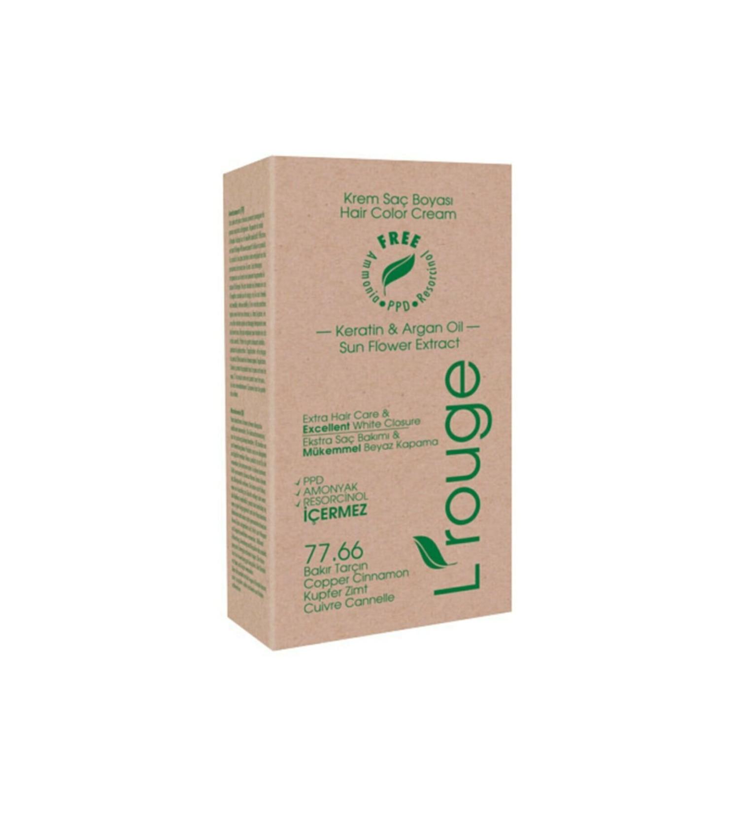 L'ROUGE Ammonia-Free Organic Cream Hair Colors Copper Cinnamon