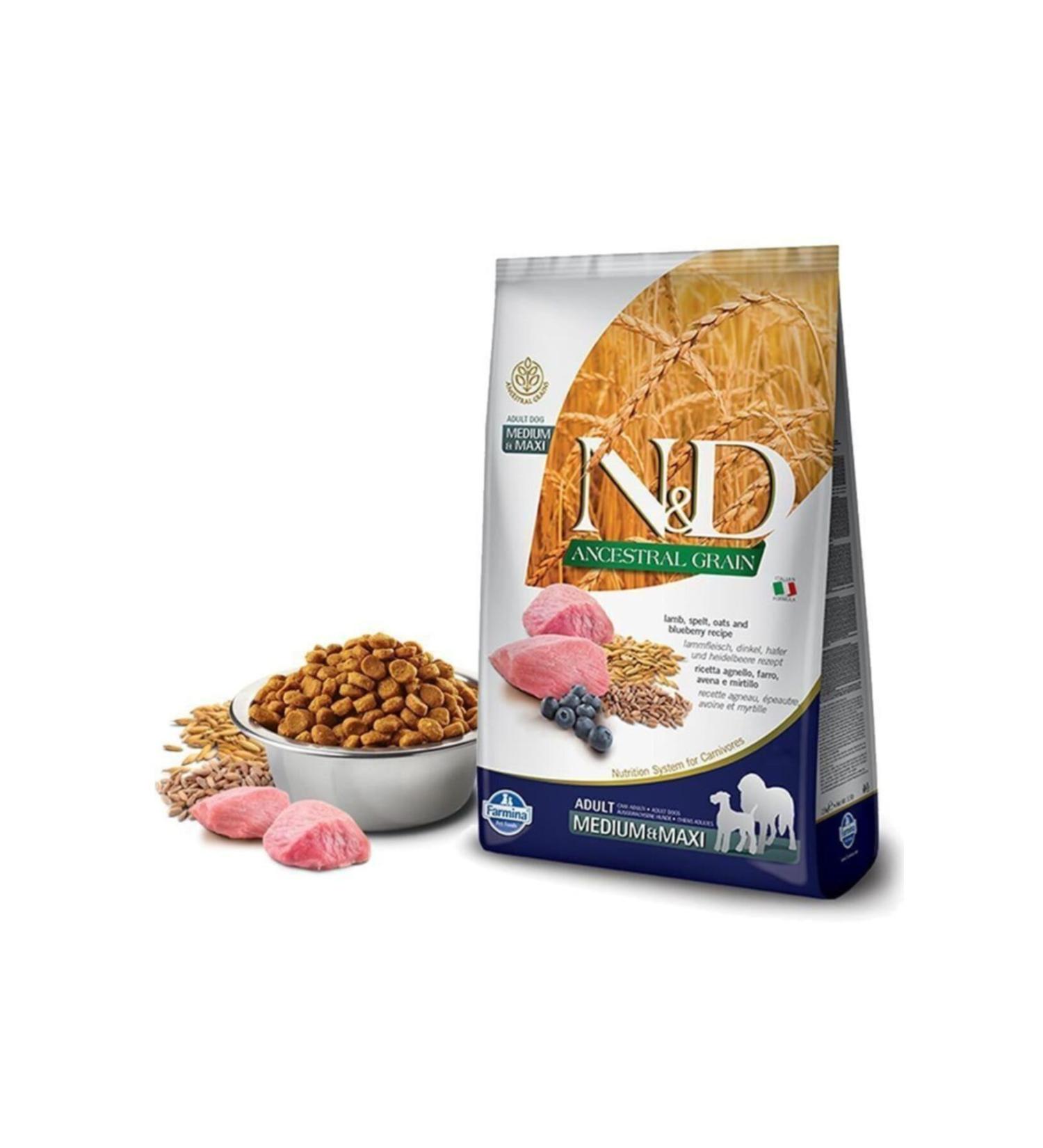 N & D Nd Low Grain Lamb Blueberry Medium Maxi Dog Food 12 Kg