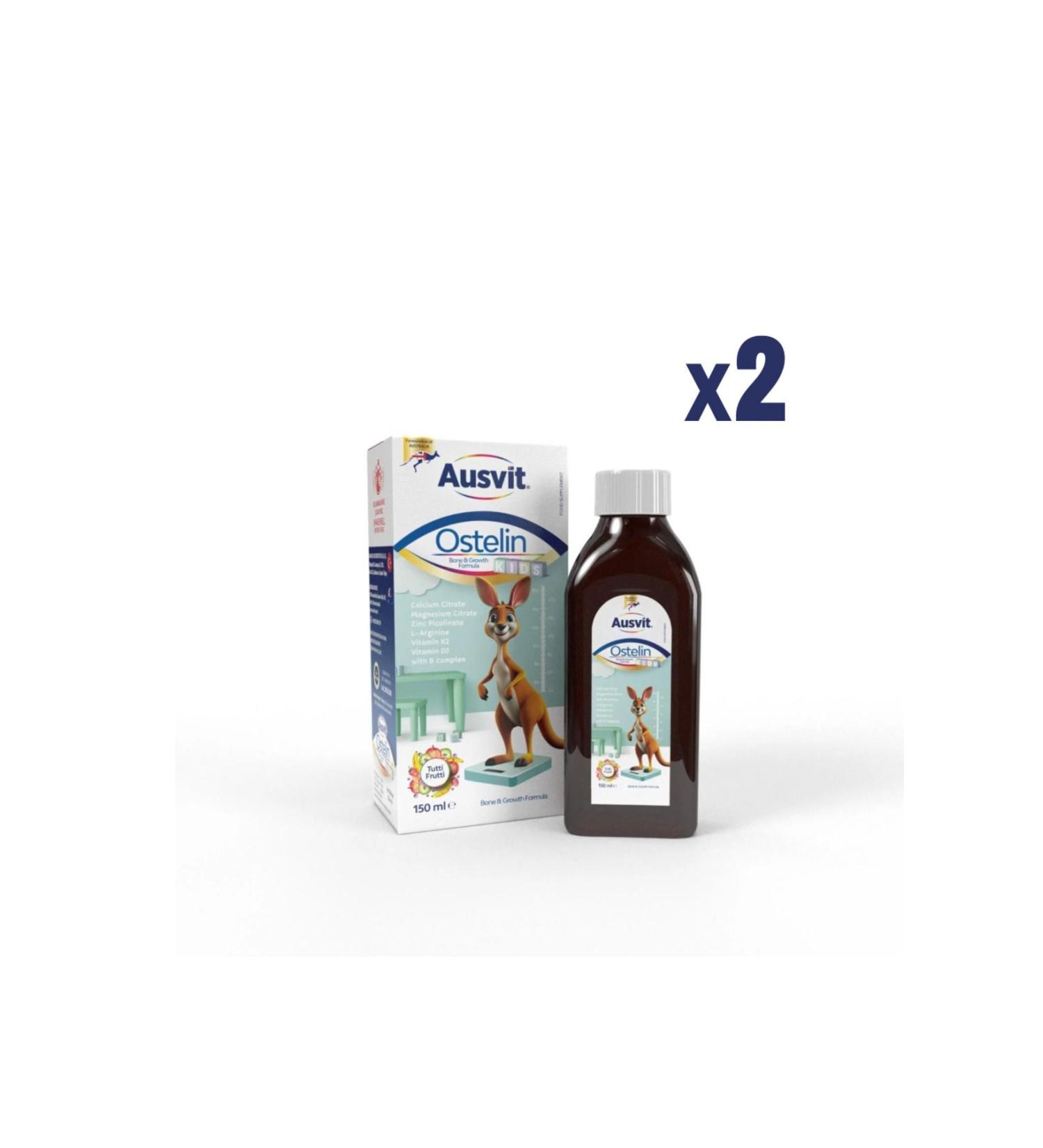 Ausvit Ostelin Kids Bone and Growth Formula -2 Boxes- Supplementary Food for Growth & Bone Development 150ml - Buy Online on GoSupps.com