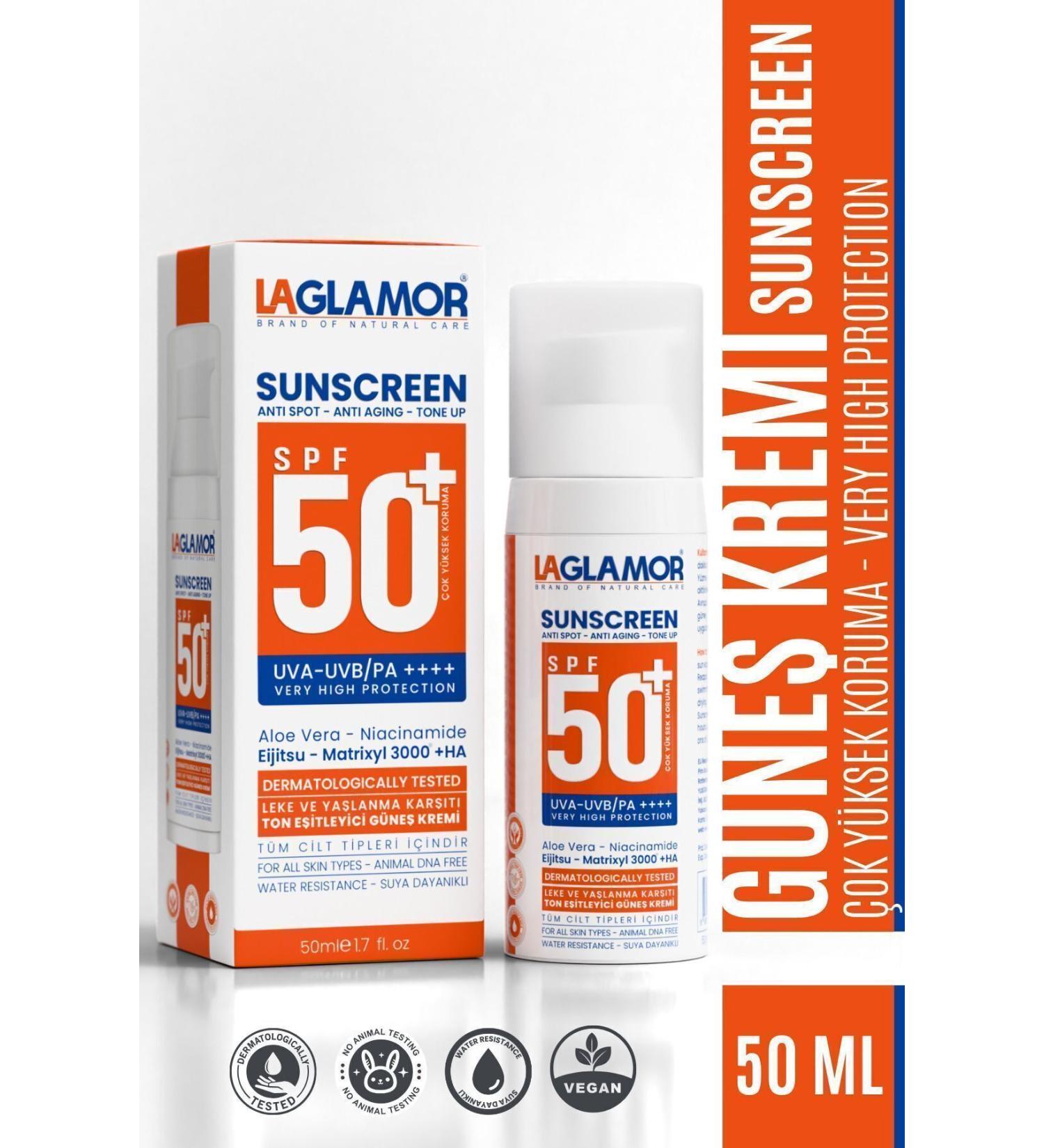 Laglamor Anti-Blemish and Anti-Aging Tone Equalizing Sun Cream 50ml - SPF50+ | Skin Protection and Revitalization - Buy Online on GoSupps.com