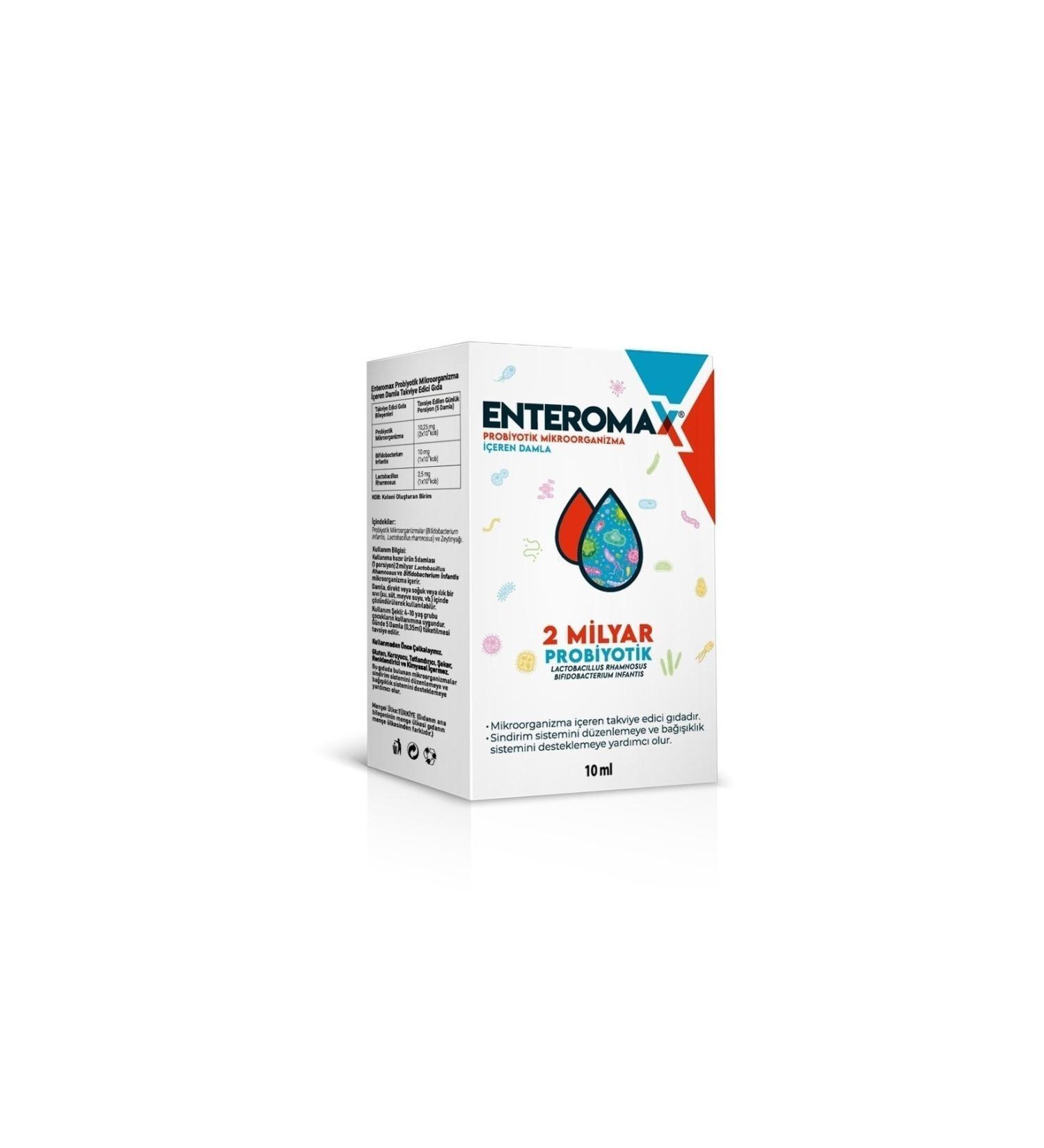ENTEROMAX Drop Probiotic 2 Billion Bacteria in 5 Drops Probiotic Containing 2 Different Strains