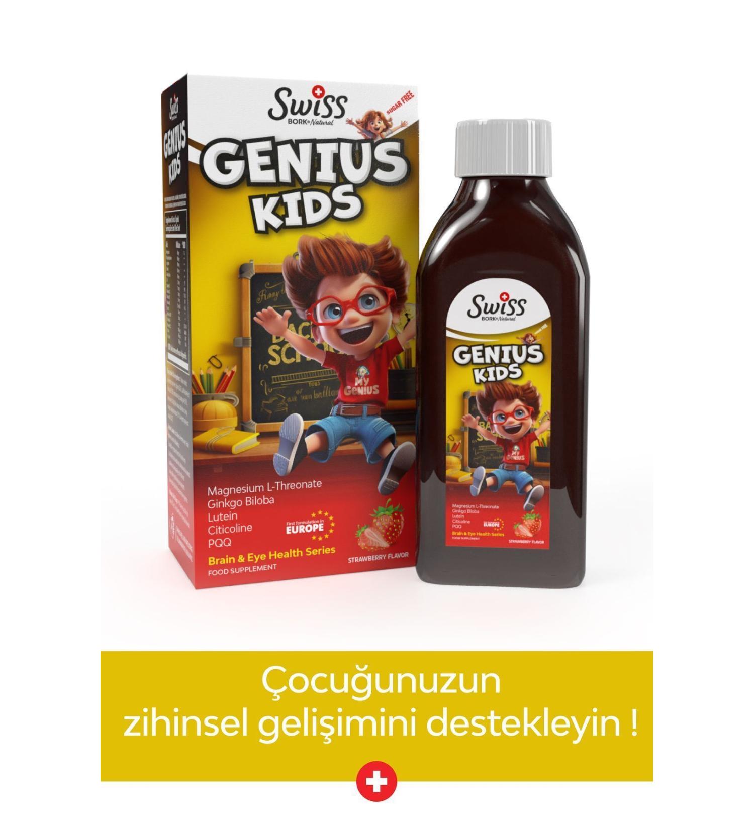 Bork Swiss Natural Genius Kids 150 ml Syrup Magnesium L Threonate Citicoline Containing Children's Syrup Intelligence Development Syrup - Buy Online on GoSupps.com