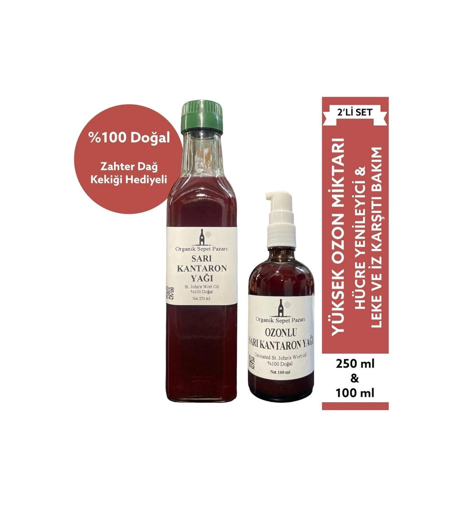Organic Basket Market St. John's Wort Oil 250 ml and Ozonated St. John's Wort Oil 100 ml Set of 2