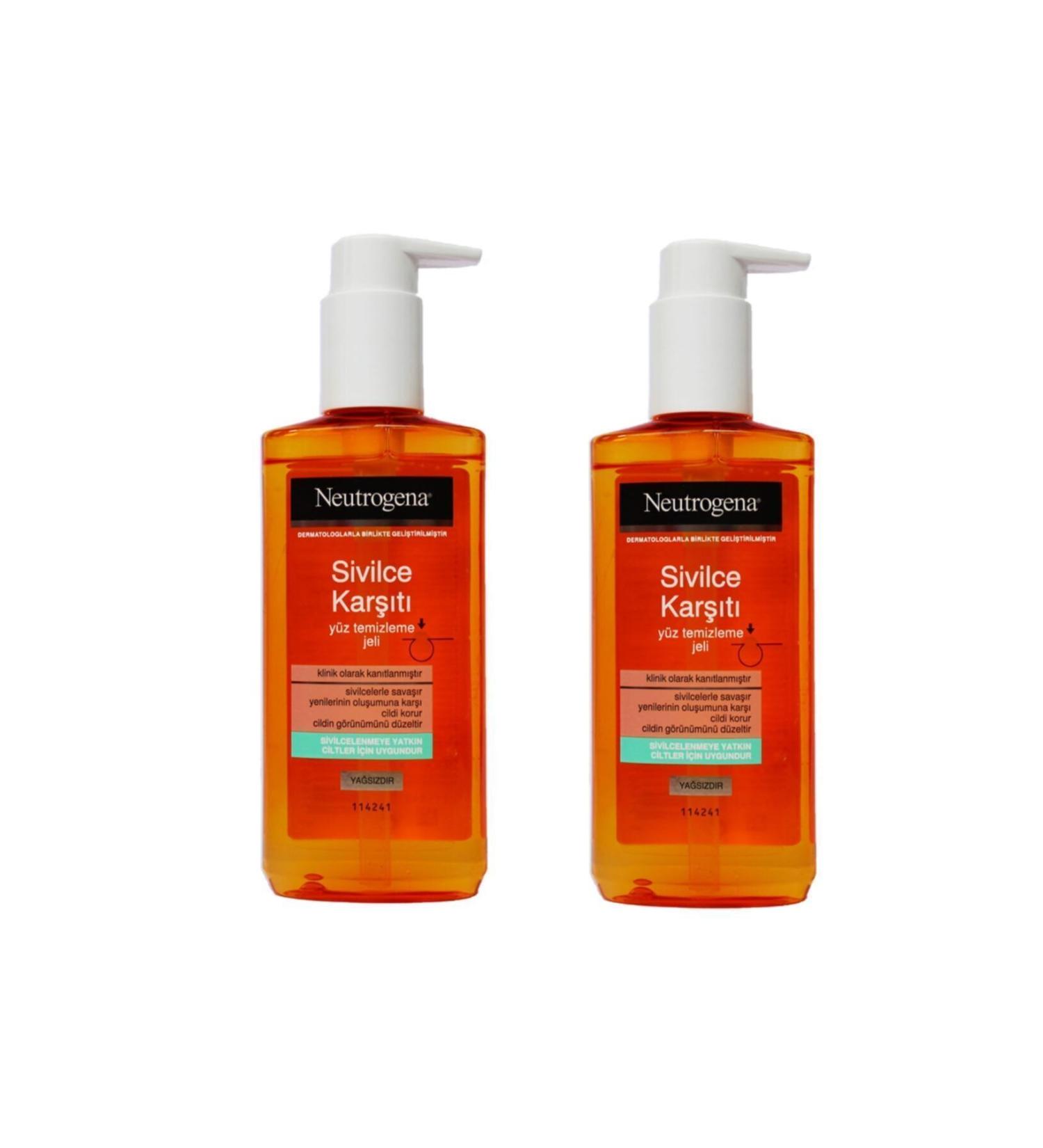 Neutrogena Anti-Acne Facial Cleansing Gel 200ml X2