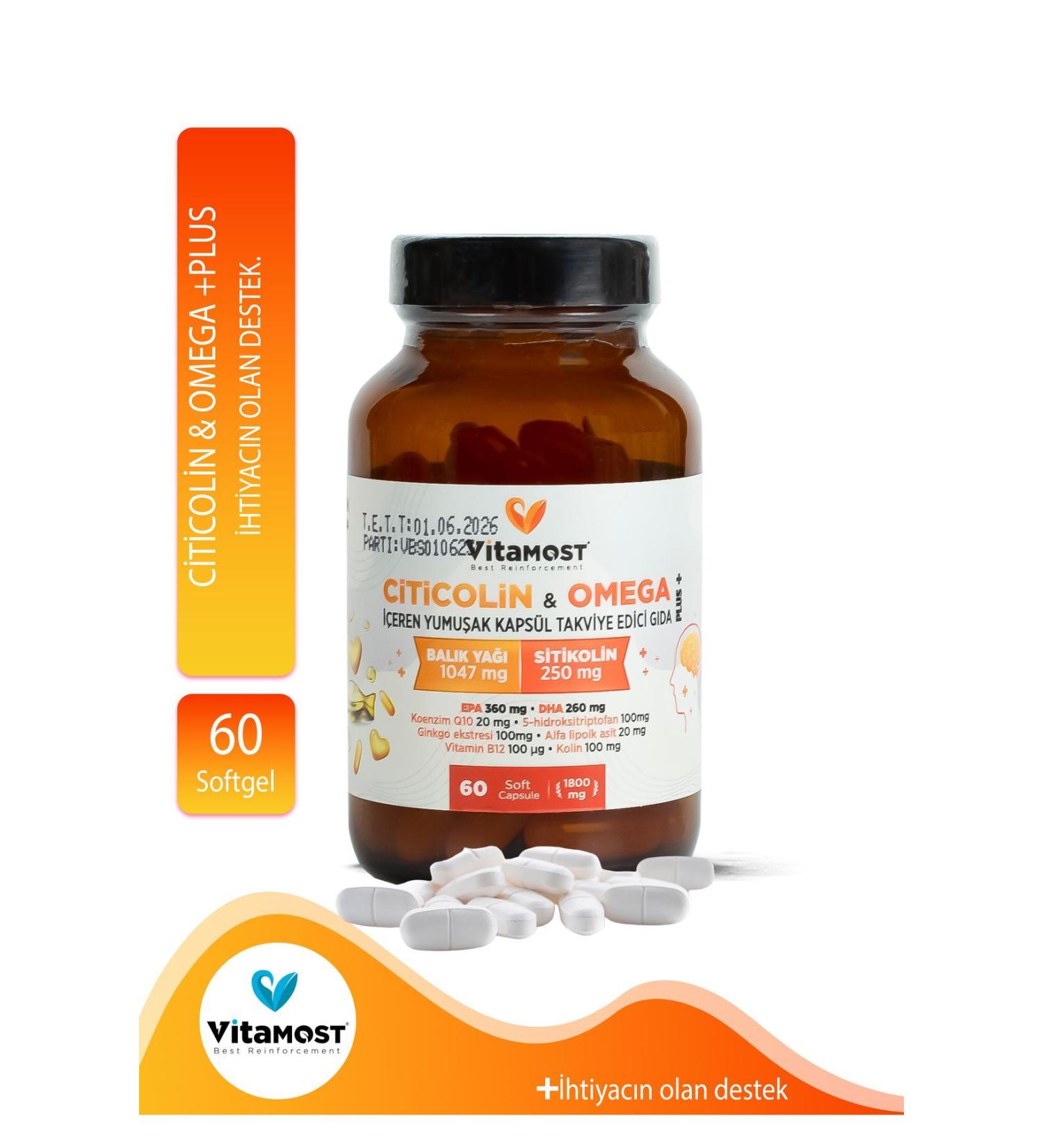 Vitamost CITICOL N & OMEGA PLUS 60 SOFT GEL CAPSULE 1800 MG - Buy Online on GoSupps.com