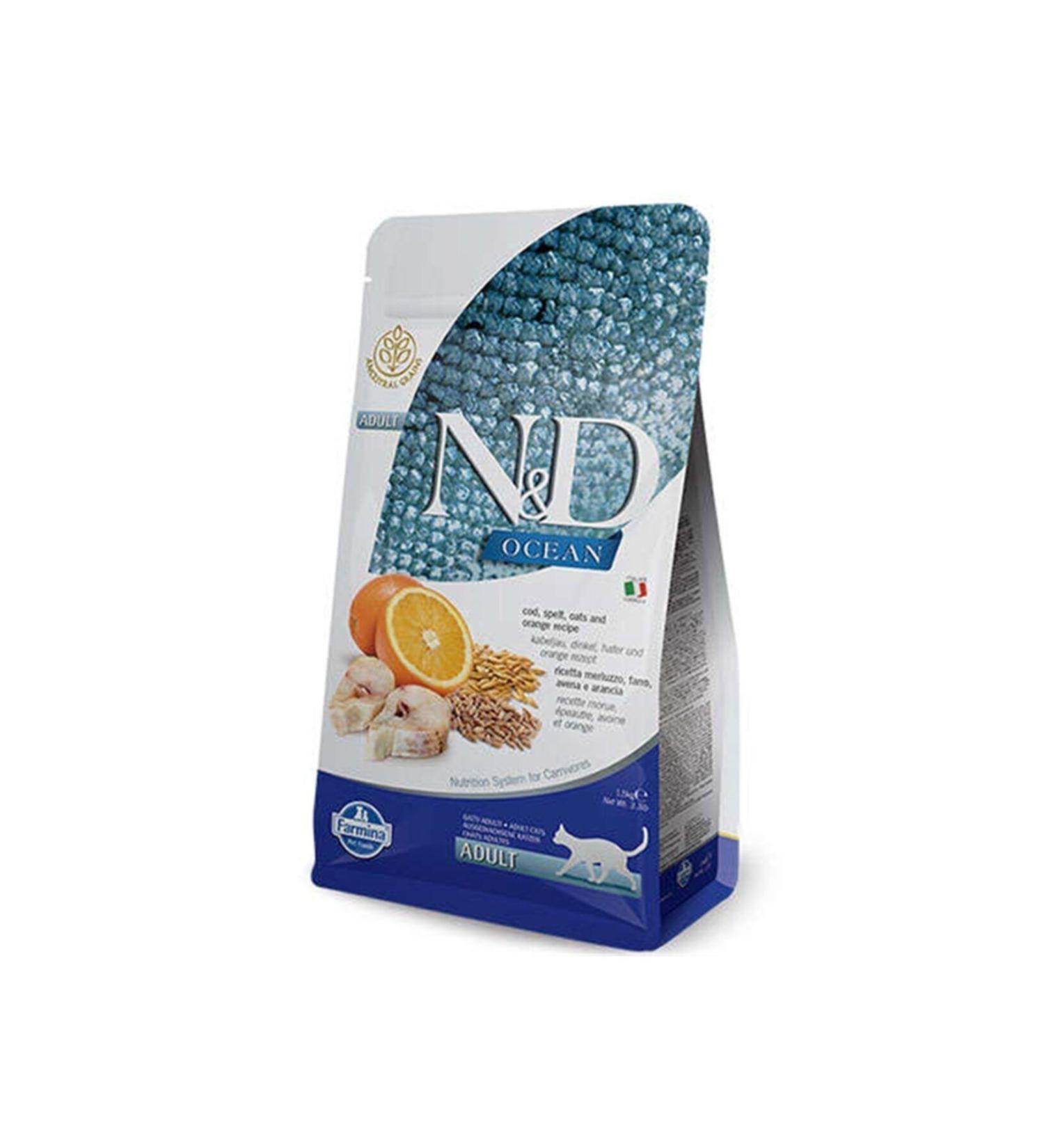 N & D Ocean Low Grain Cod & Orange Cat Food 5 Kg