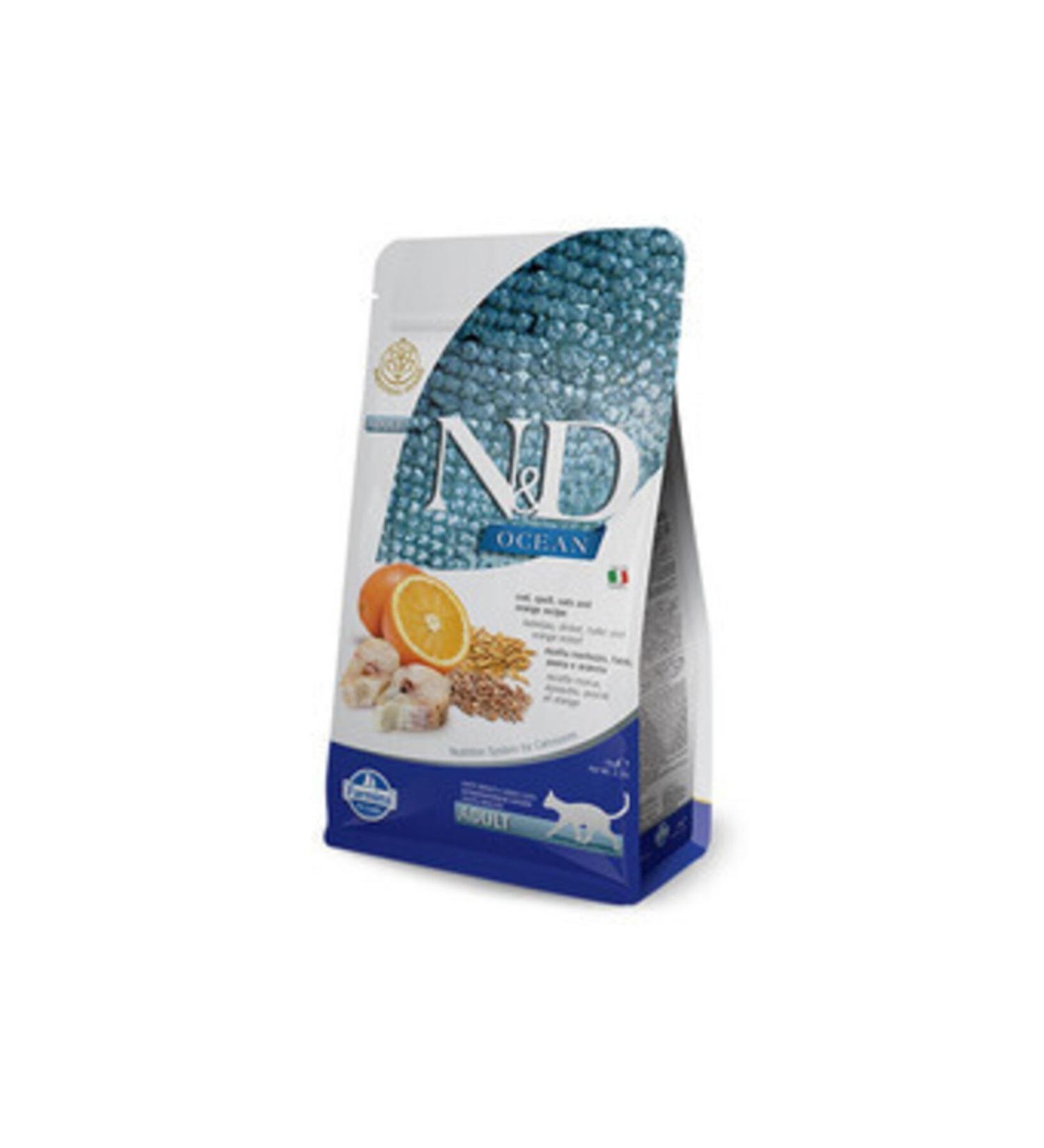 N & D Nd Low Grain Ocean Fish & Orange Cat Food 5 Kg