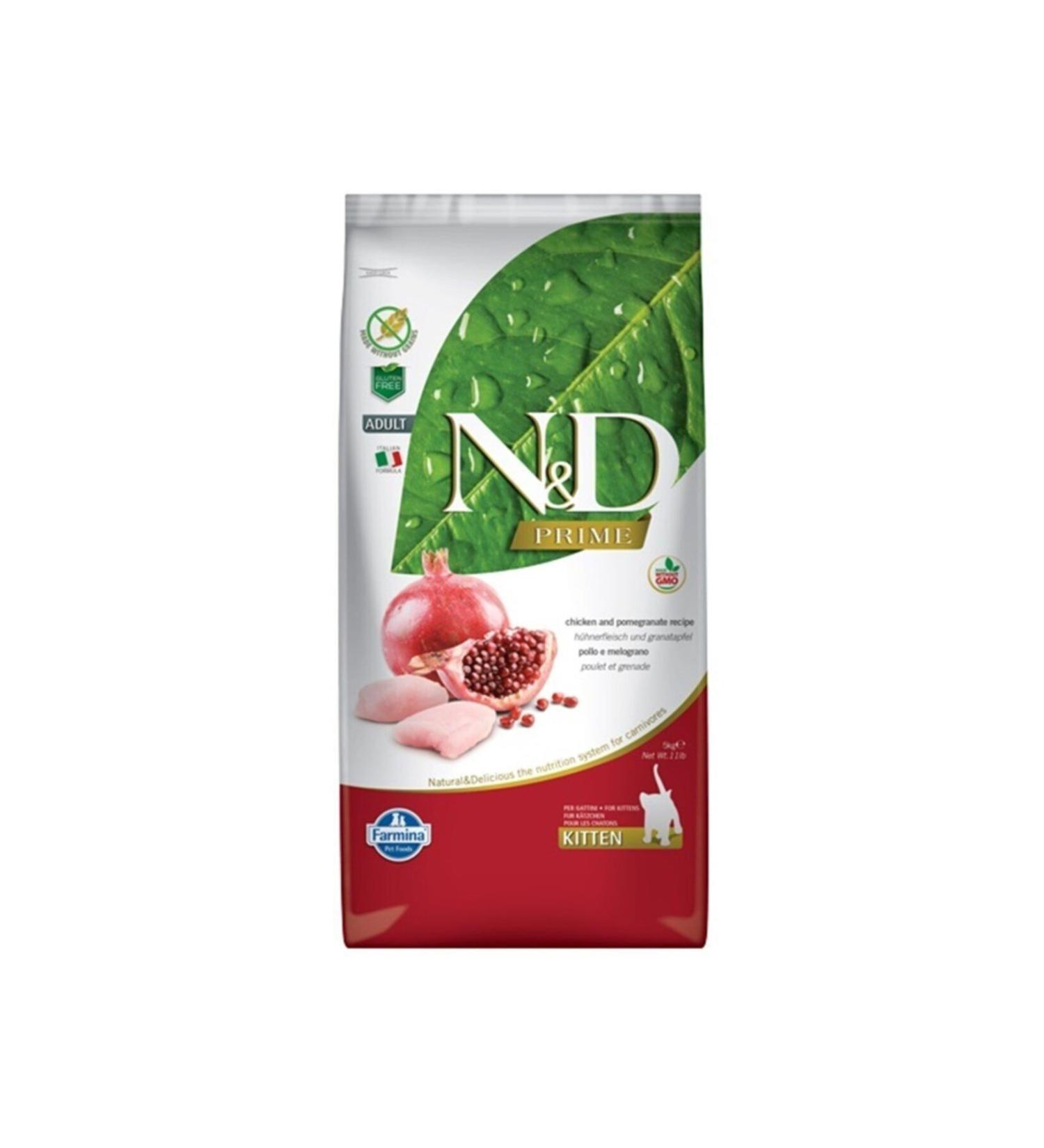 N & D Grain Free Chicken Pomegranate Kitten Pregnant and Nursing Cat Food 5 kg
