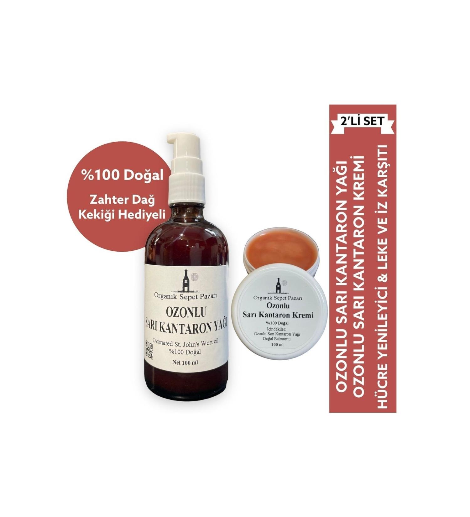 Organic Basket Market Ozonated St. John's Wort Oil 100 ml and Ozonated St. John's Wort Cream 100 ml Set of 2