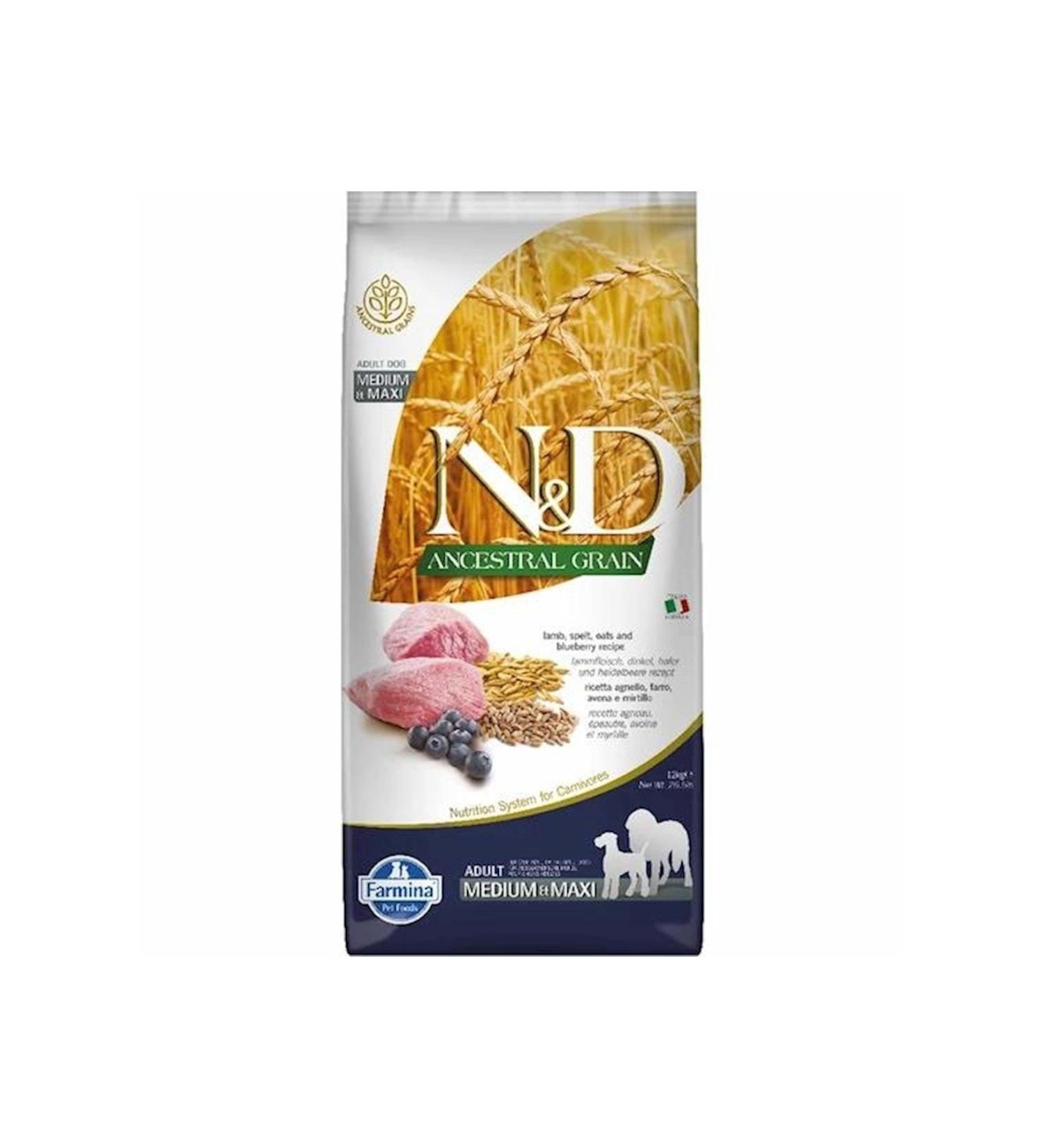 N & D Ancestral Grain Dog Lamb Adult Med.maxi 12 Kg
