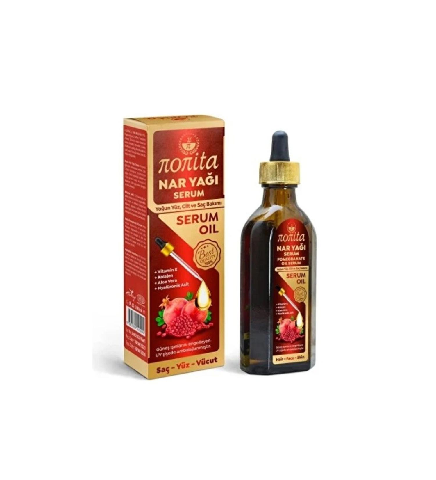 nonita Pomegranate Oil Serum 100 ml (Intensive Face Skin and Hair Care)