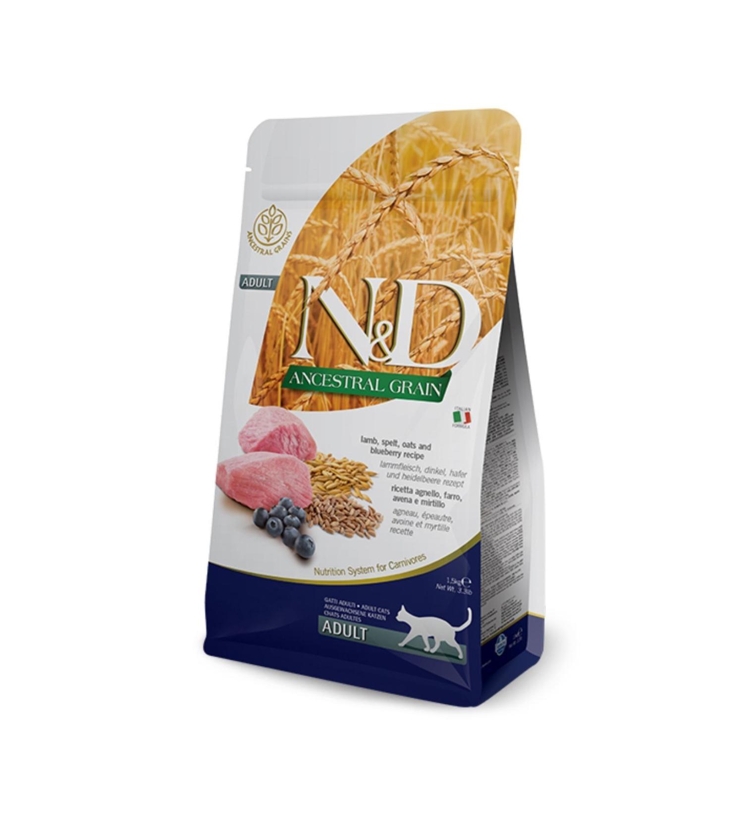 N & D Lamb & Blueberry Low Grain Adult Cat Food 1.5 kg