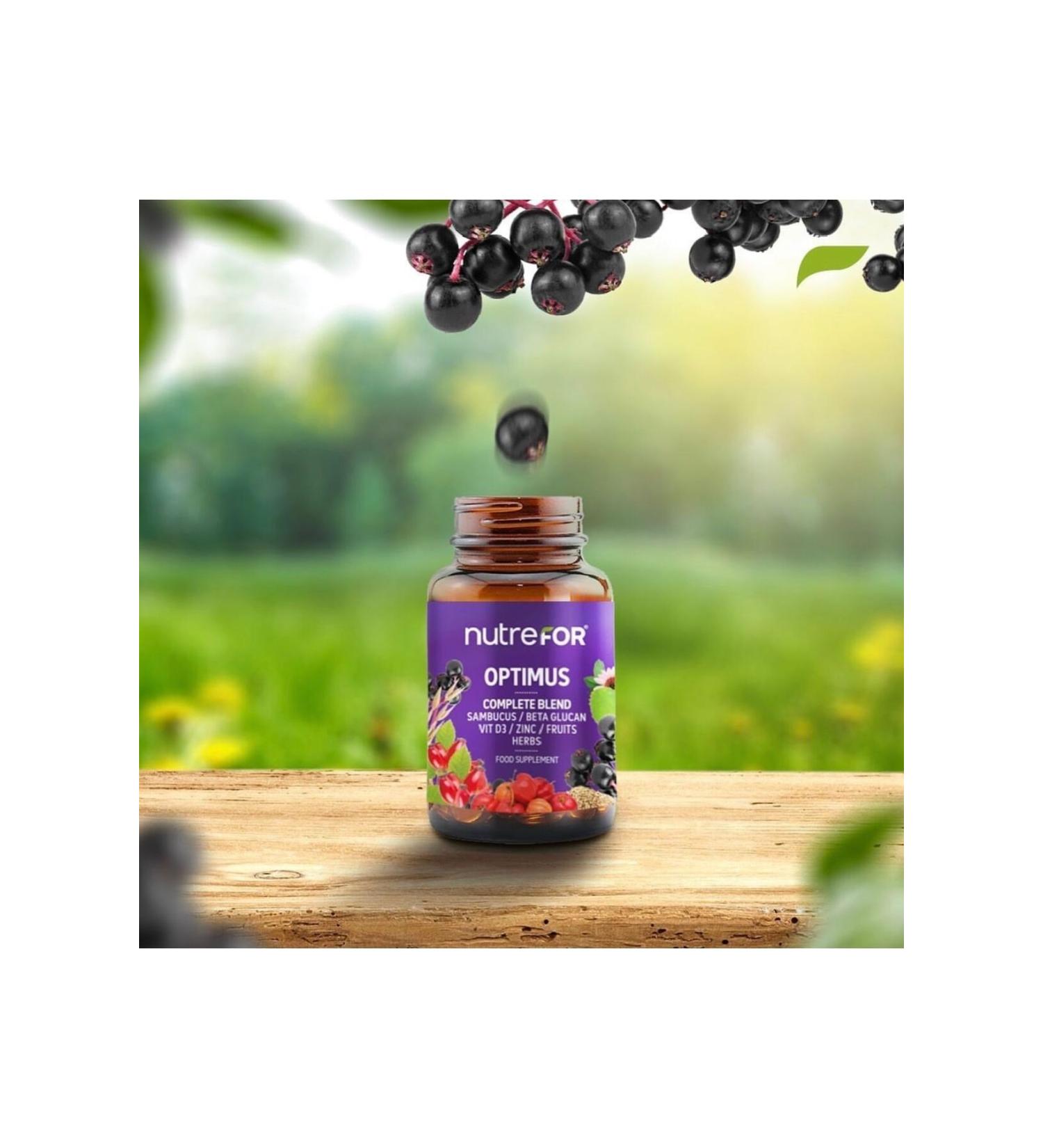 Nutrefor Optimus Complete Blend 30 Capsules | Black Elderberry Beta Glucan D3