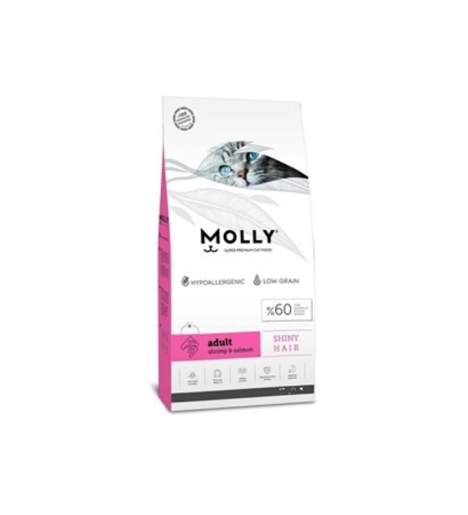 Molly Low Grain Hypoallergenic Shrimp & Salmon Adult Cat Food 2 Kg