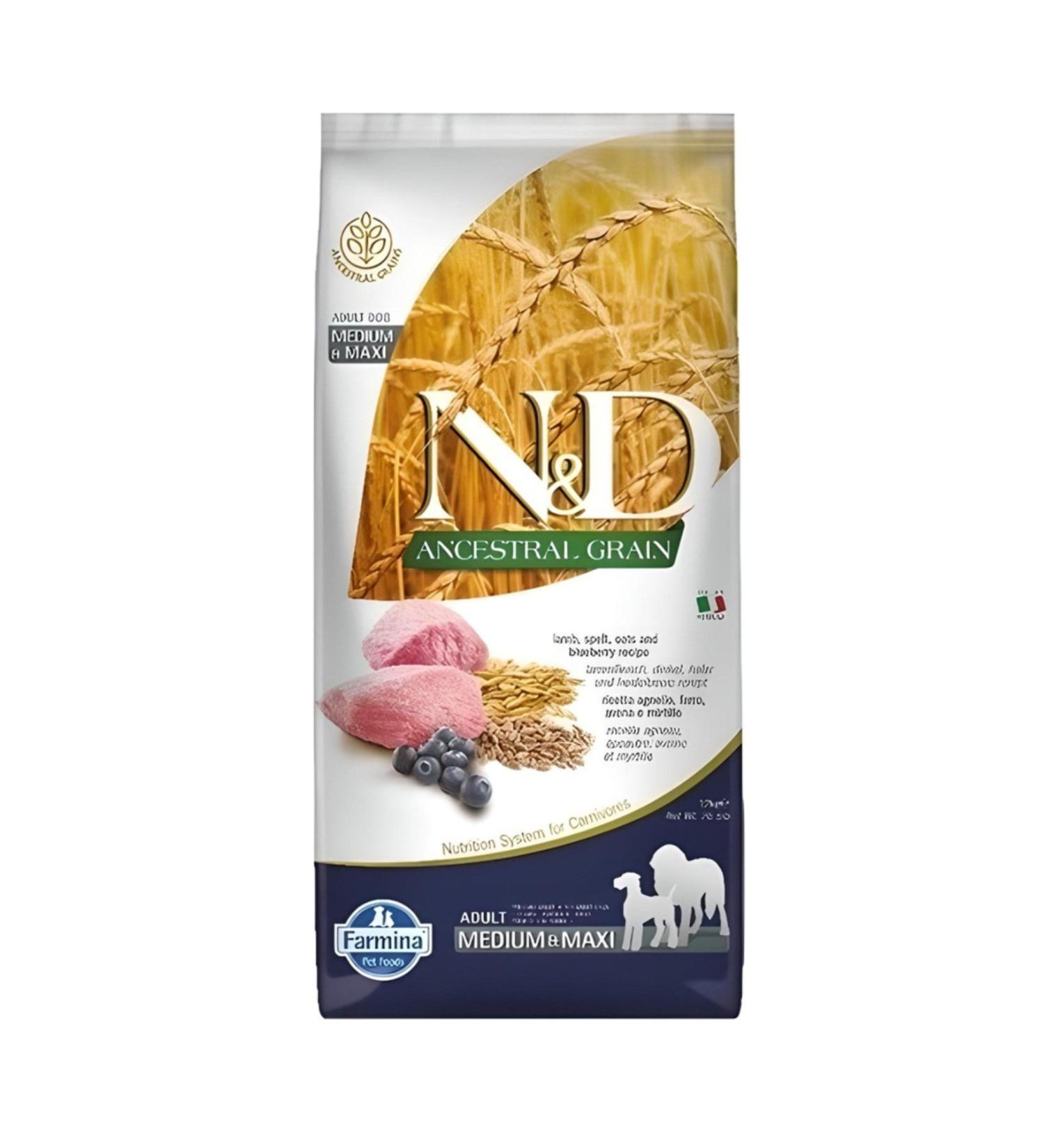 N & D Low Medium Maxi Blueberry & Lamb Dog Food 12 Kg - FarmaPets