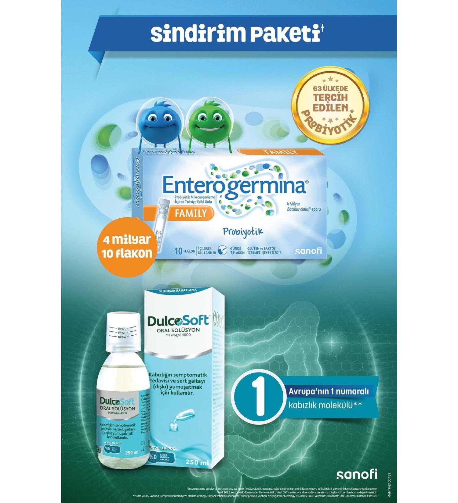 Enterogermina 4B 10 Vials-Dulcosoft Liquid Healthy Digestion Package - Buy Online on GoSupps.com
