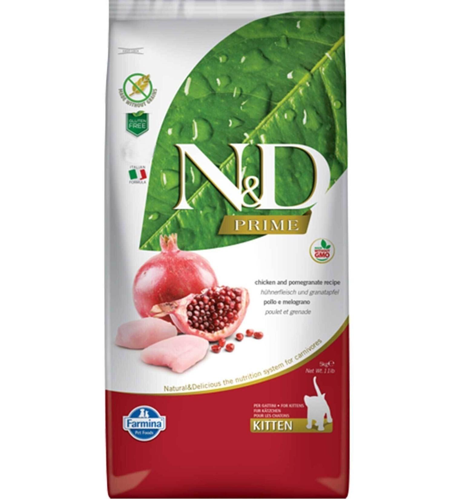 N & D Prime Grain Free Kitten Chicken Pomegranate Kitten Cat Food 5 Kg