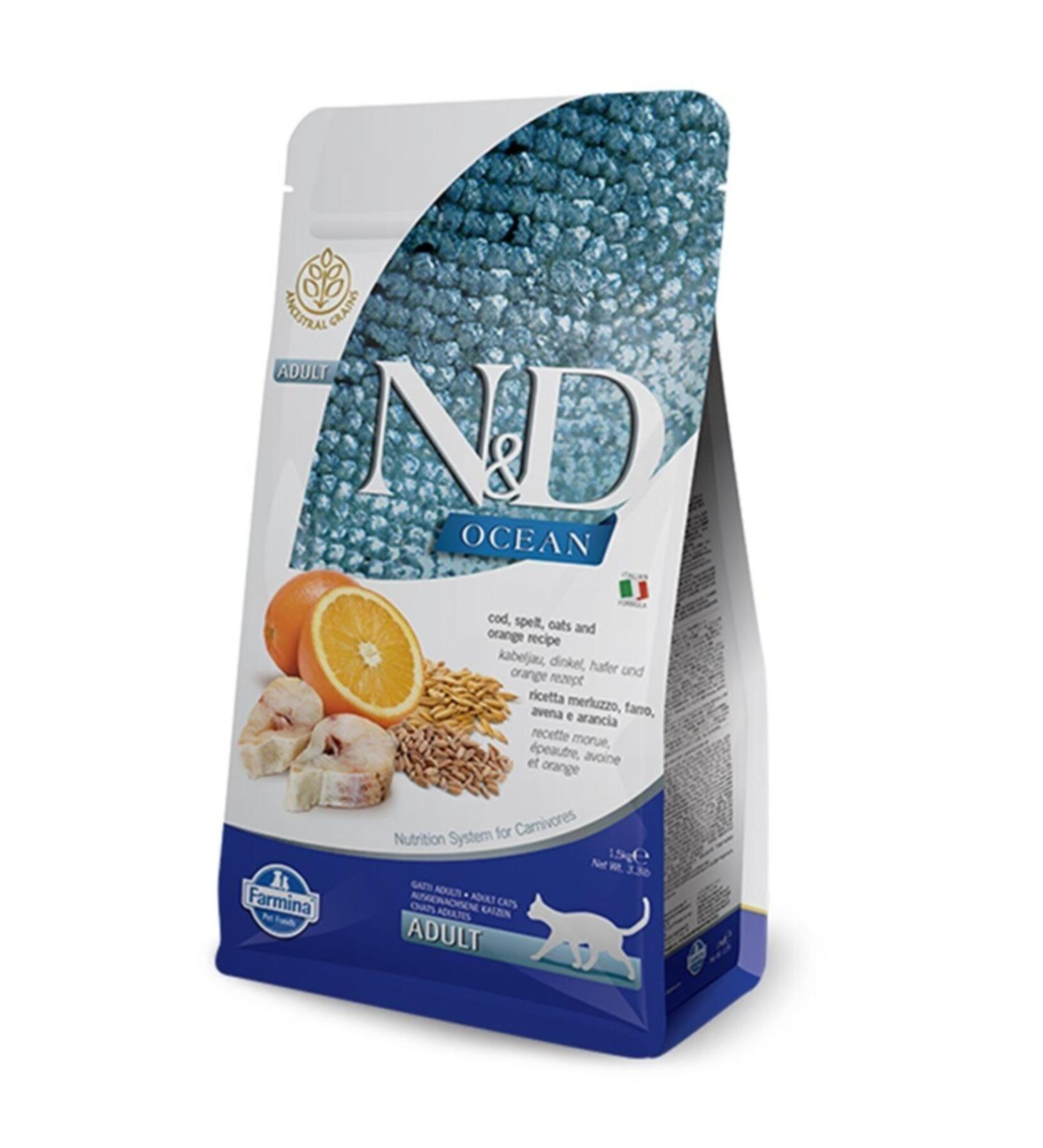 & D Ocean Low Grain Cod Adult Cat Food 5 Kg