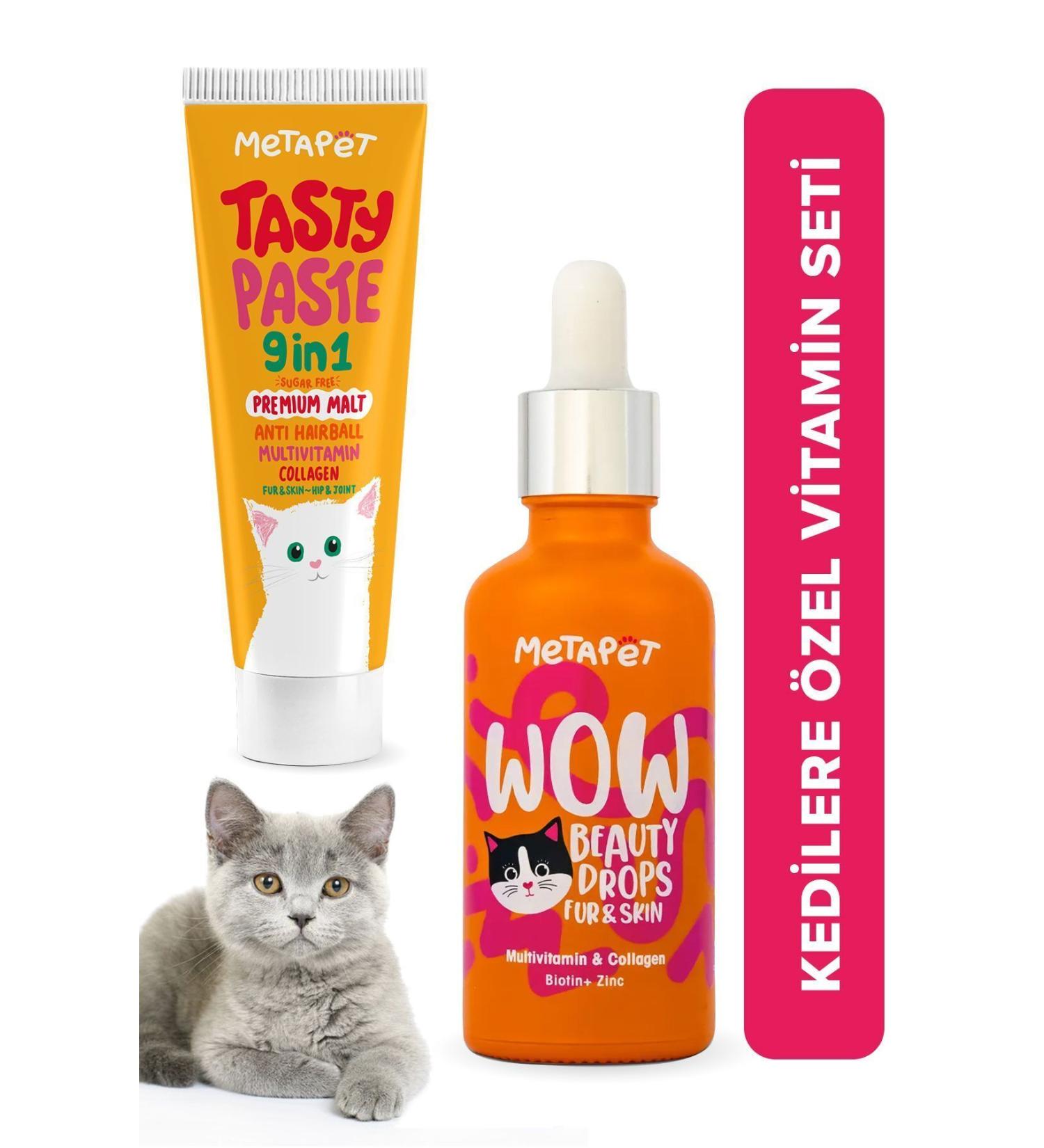 Metapet Vitamin Set for Cats - Multivitamin Drops and Paste Malt - Buy Online on GoSupps.com