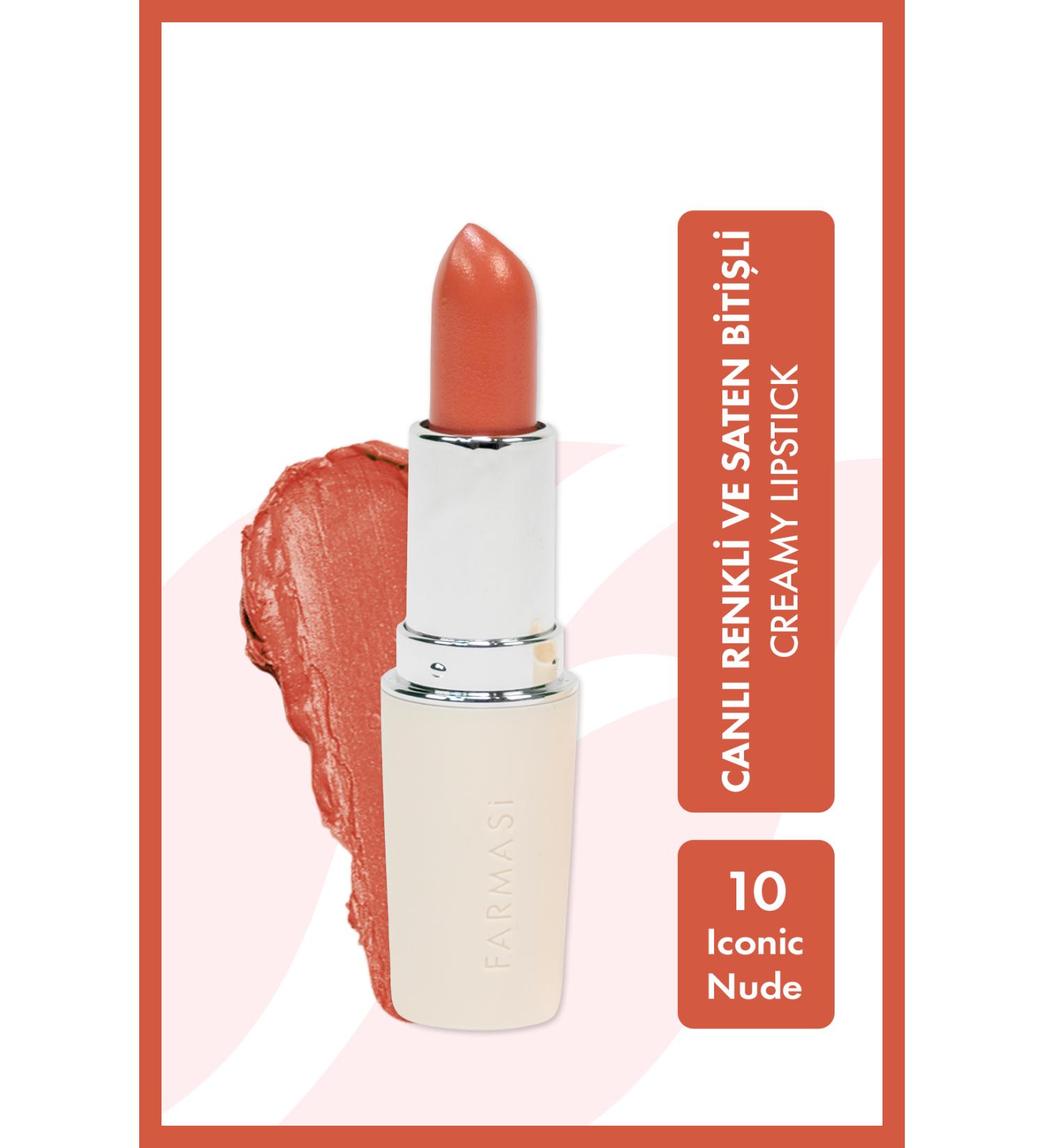 Farmasi Creamy Lipstick 10 Iconic Nude 4 gr - Buy Online on GoSupps.com