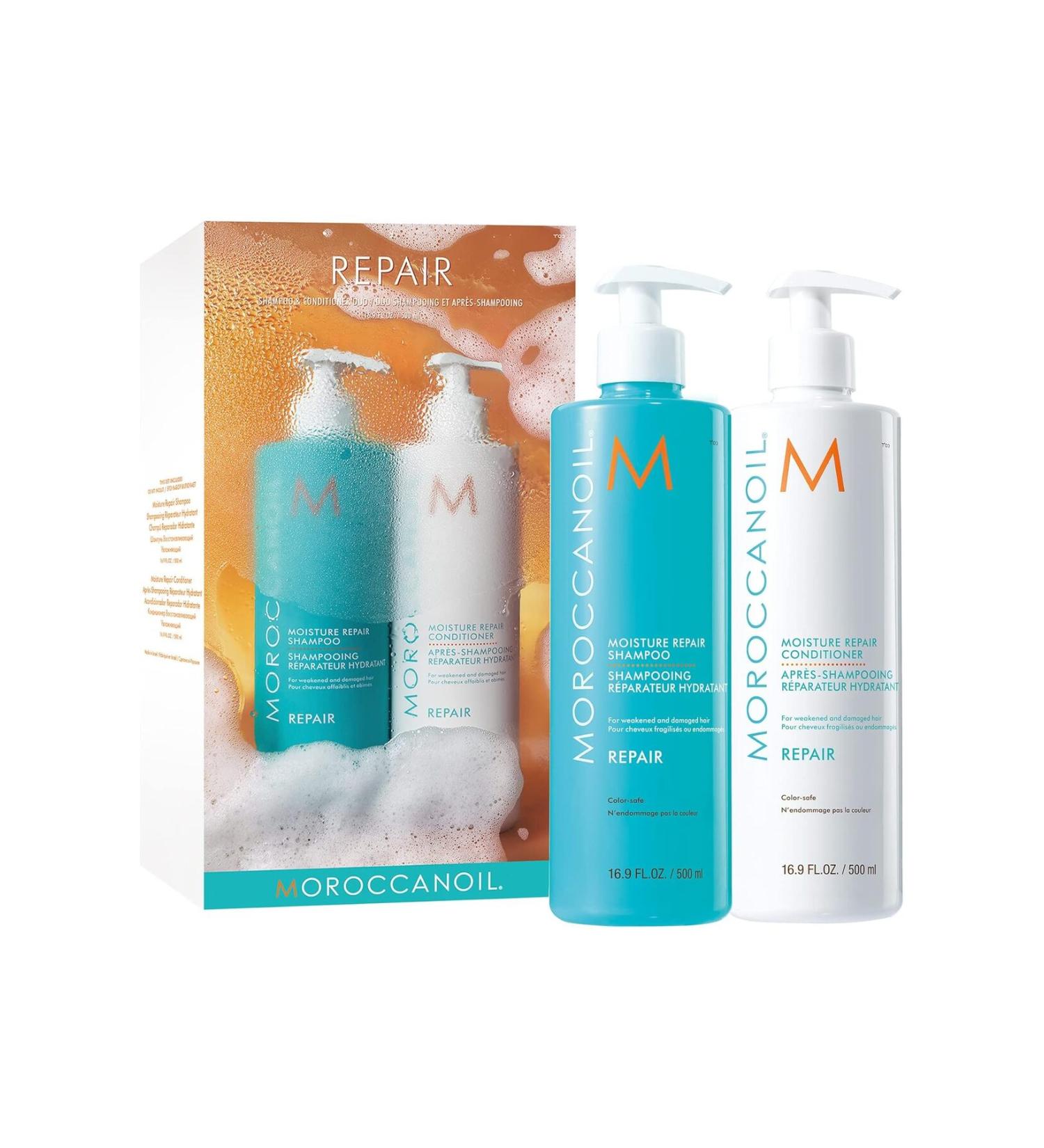 Moroccanoil Moisture Balancing Daily Care Set: REPAIR Shampoo and Conditioner 33.8 fl oz 12BEAUTYSECRETS