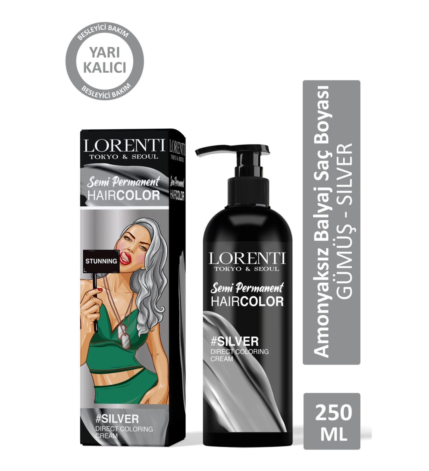 LORENTI Ammonia-Free Balayage Color Hair Dye Silver Grey Silver 200 ml