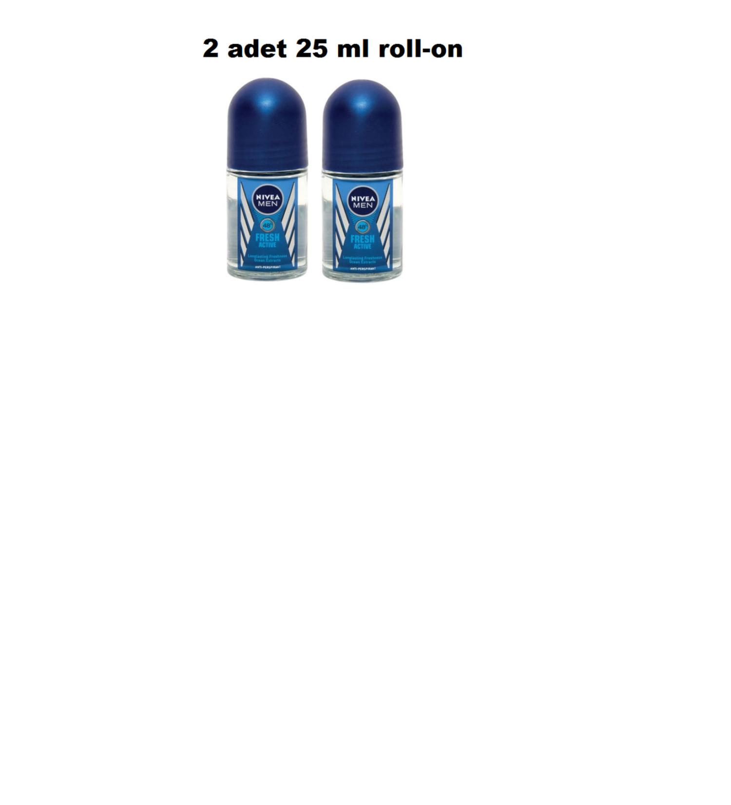 NIVEA Roll-on Men 25 ml Mini Size Fresh Active (2 pieces)