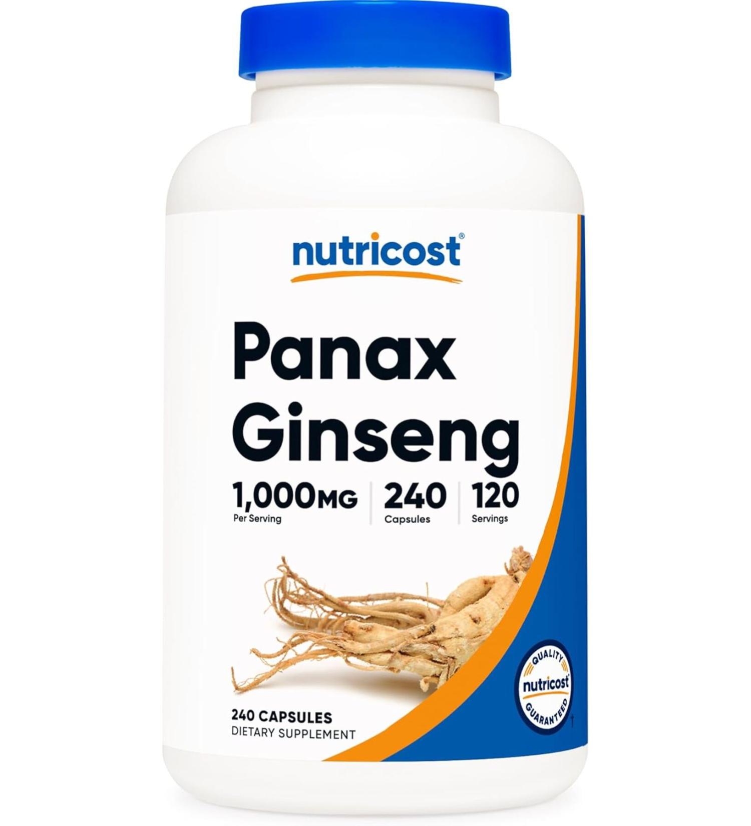 Nutricost Panax Ginseng 1000 mg 240 Capsules - Buy Online on GoSupps.com