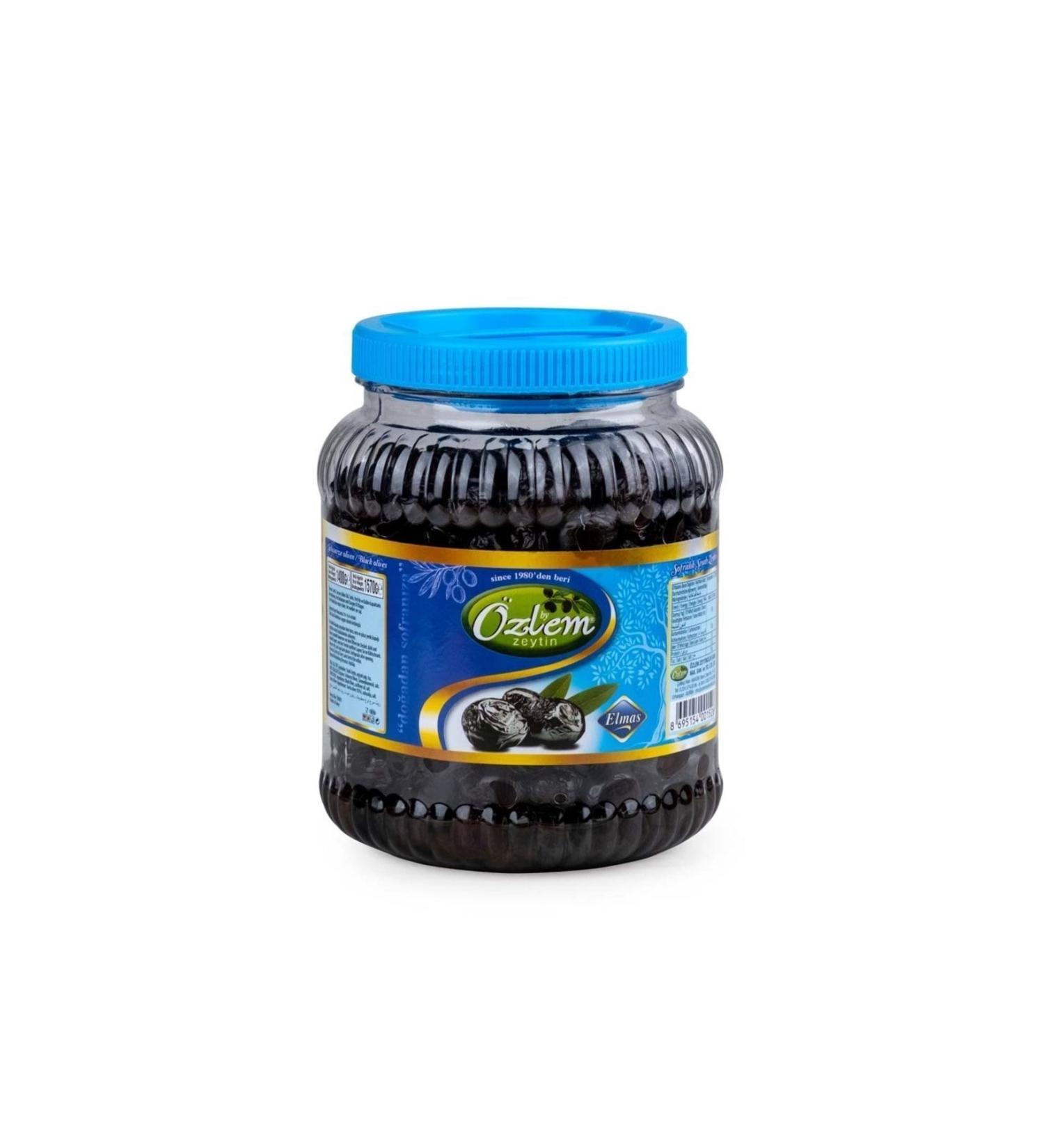 Ozlem Olive Ozlem Elmas 1400 gr Pet Black Olives (291-320 KLB) - Buy Online on GoSupps.com