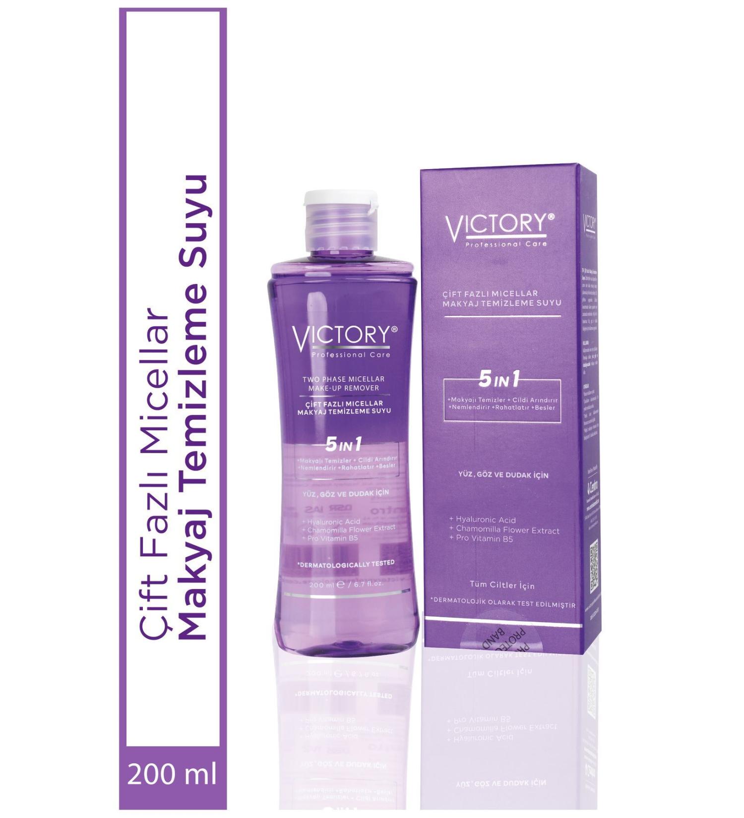 Victory Make-Up Remover Water Dual Phase Micellar For All Skin Types 200 ml - Buy Online on GoSupps.com