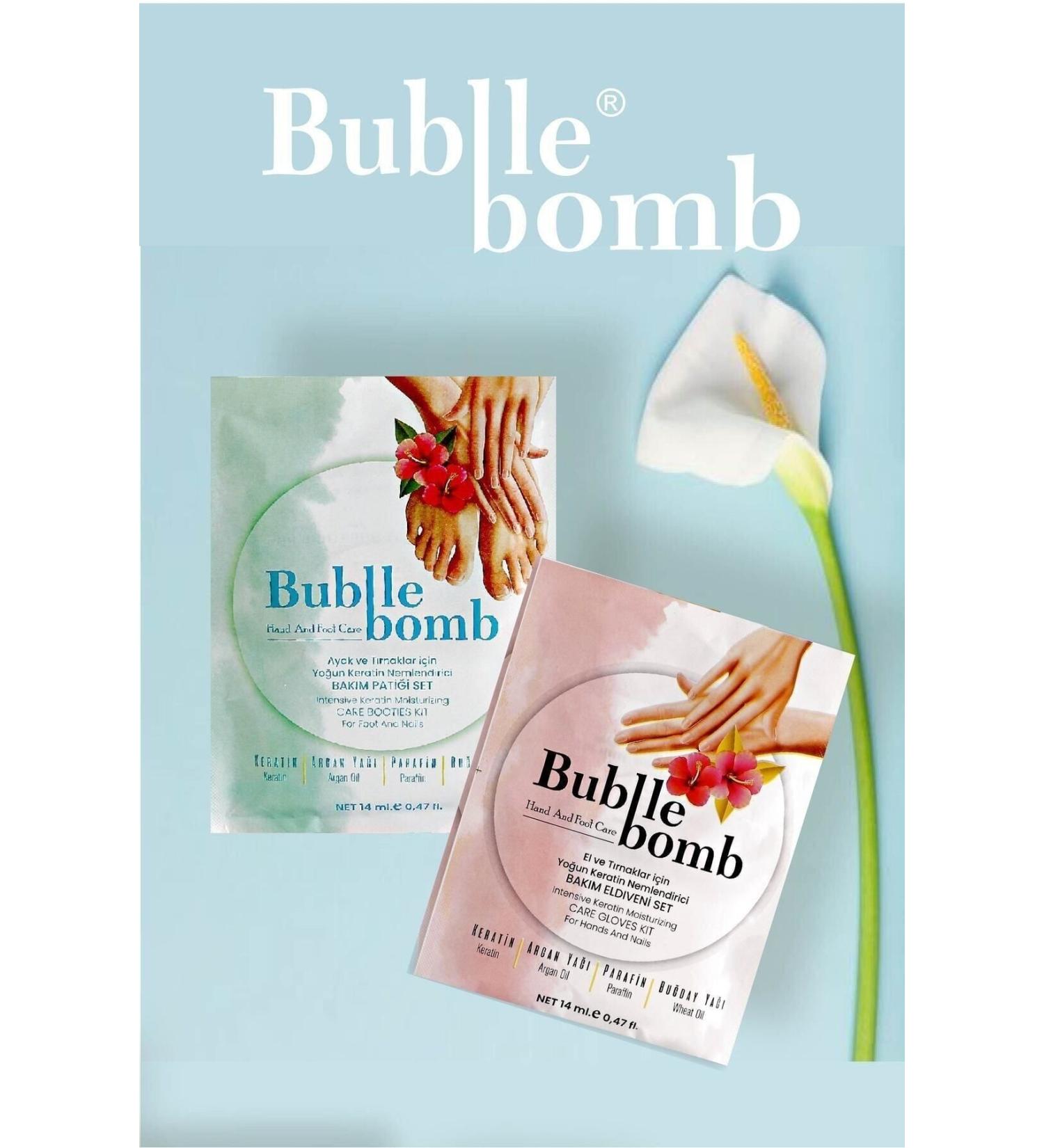 BUBBLEBOMB Keratin Hand Mask Set Keratin Foot Mask Set