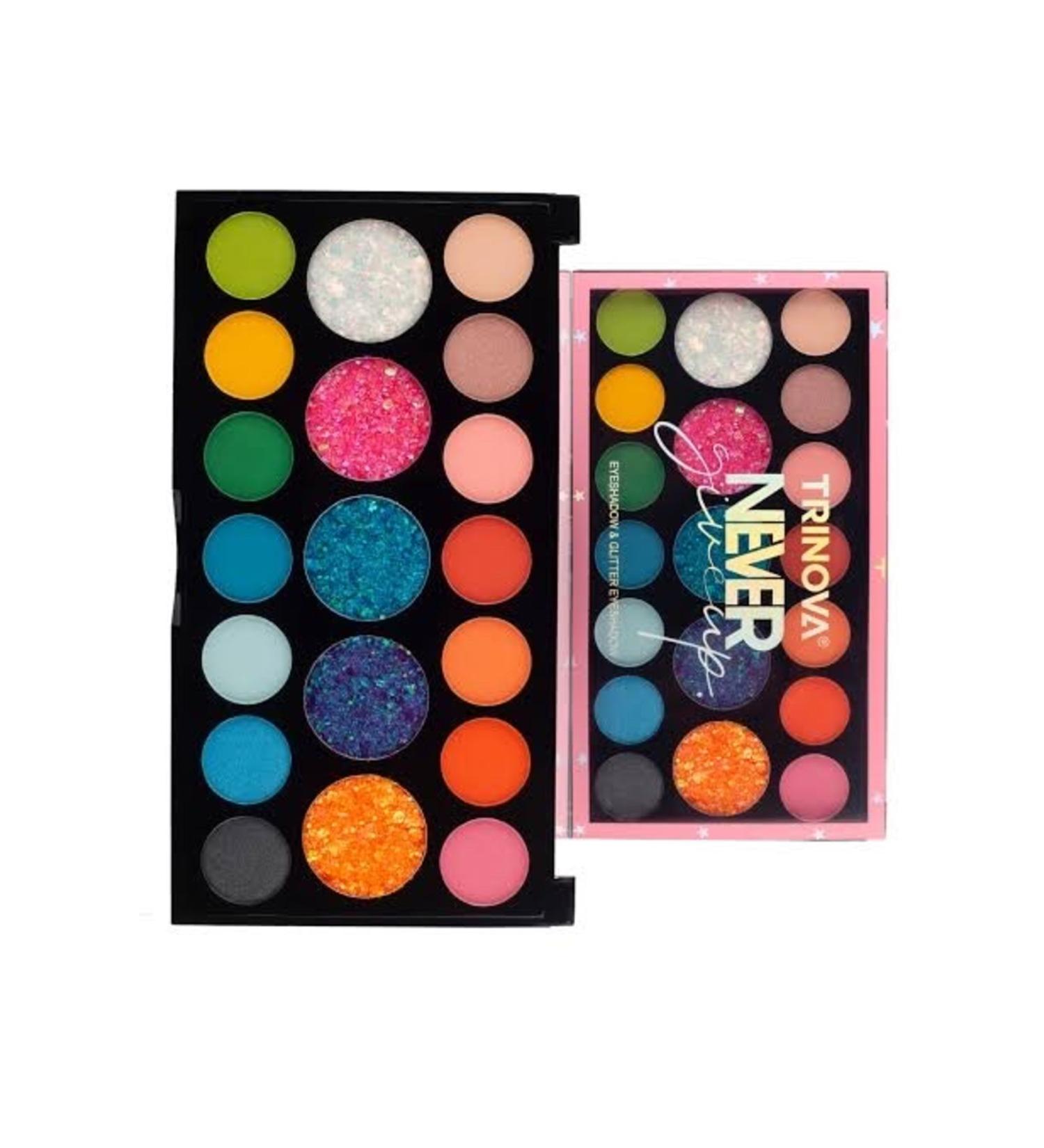 NEVER Give Up 19-Piece Glitter Eyeshadow Palette - Buy Online on GoSupps.com