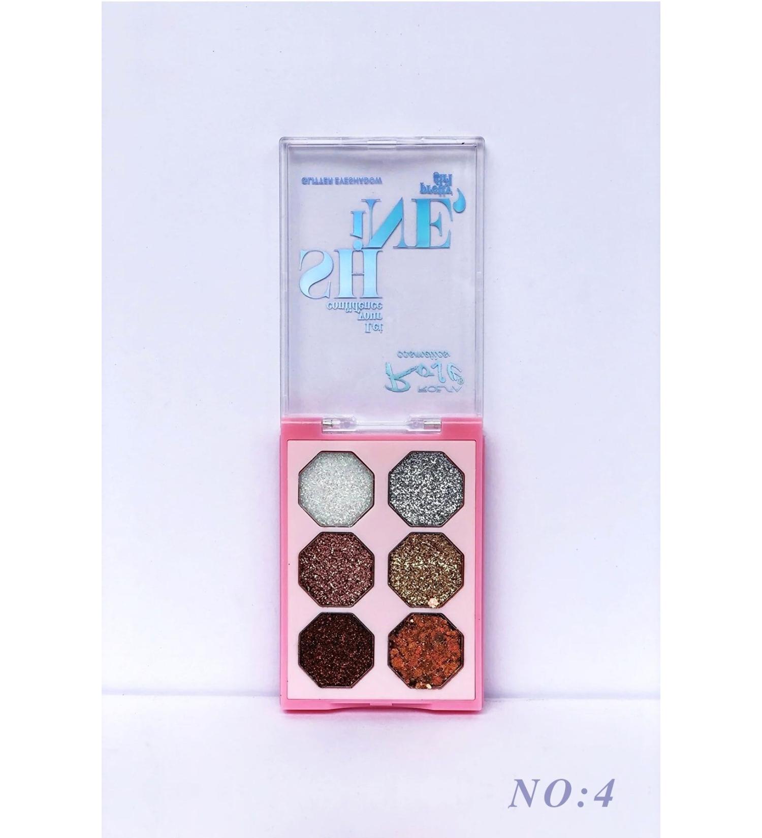 Roesia Rose Cosmetics New Glitter (shiny) 6-Pack Eyeshadow Palette