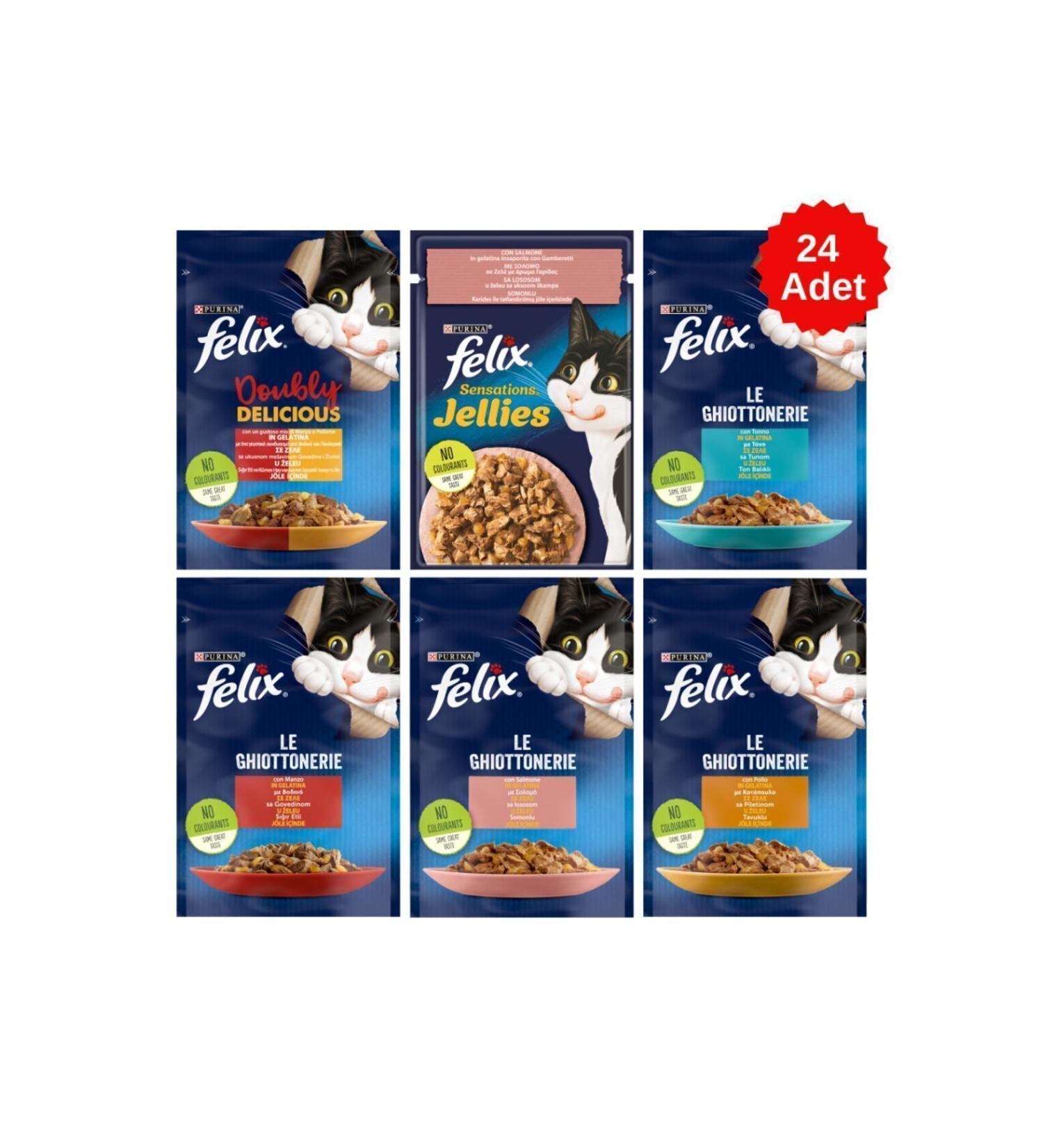 FELIX Mixed Pouch Cat Canned Food 85 Gr 24 Pieces