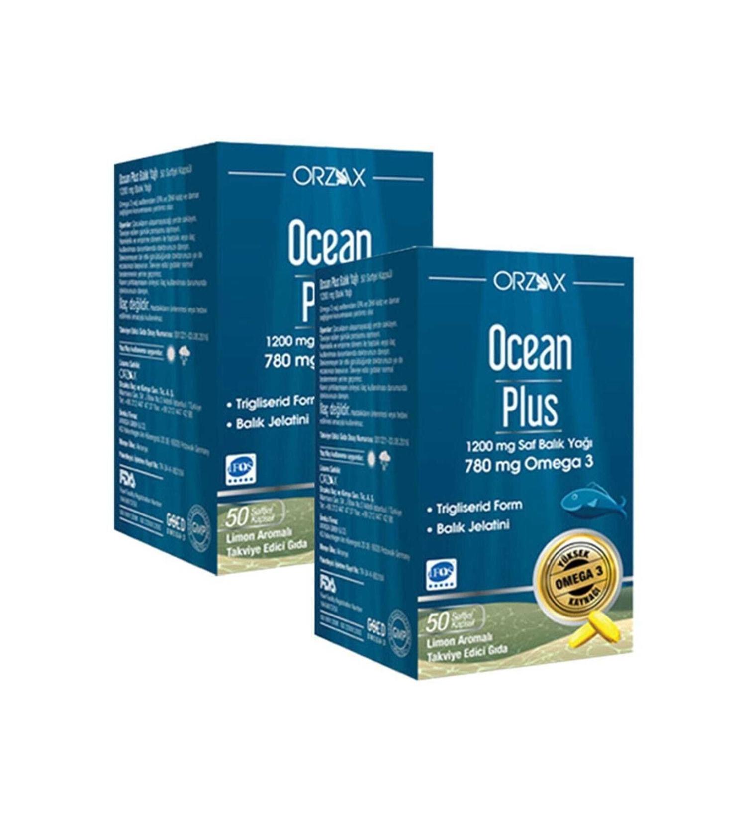 Ocean Plus 1200 Mg Omega3 Fish Oil 50 Capsules 2 Pieces