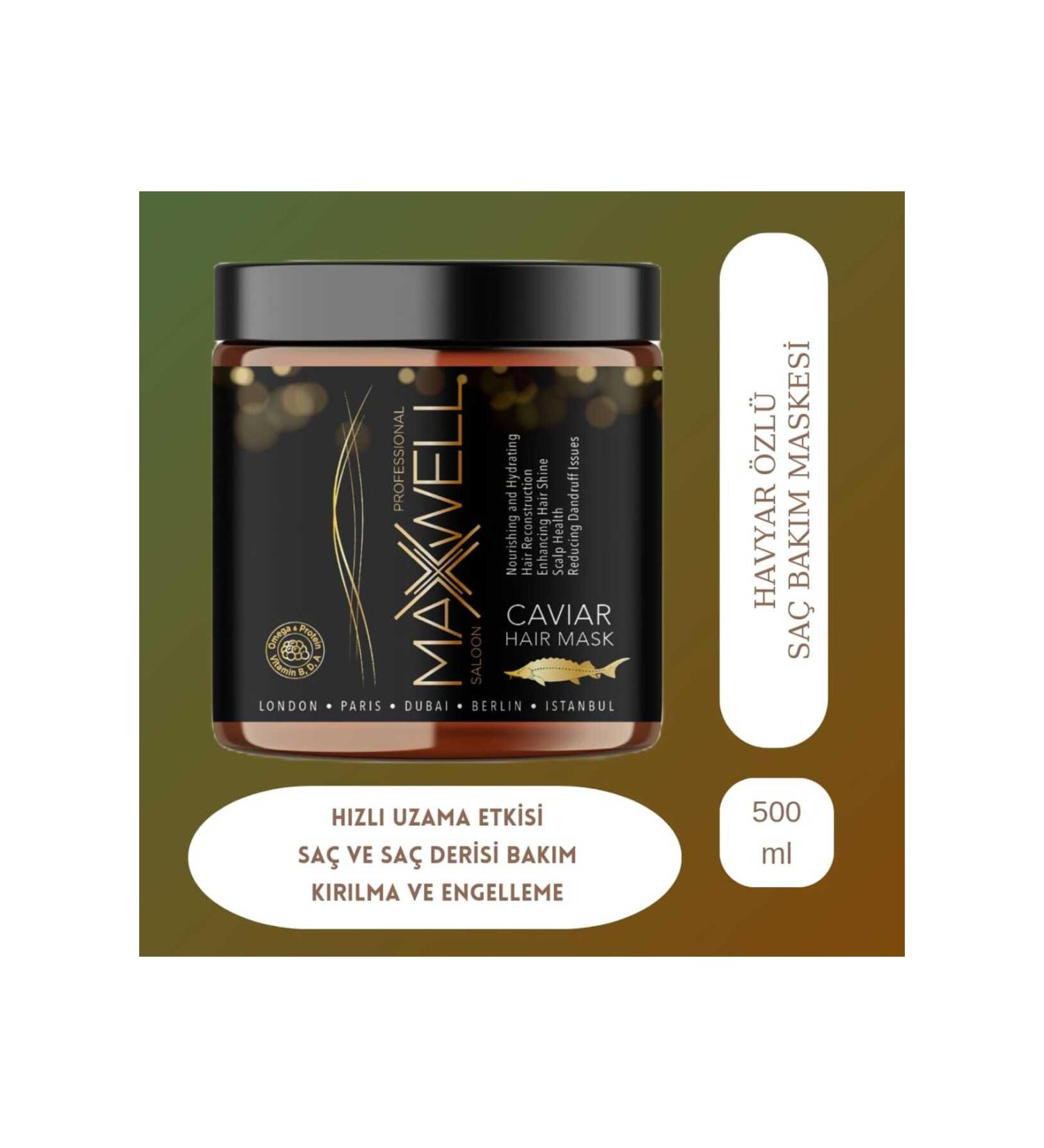 Maxwell Caviar Hair Mask 500 ml Caviar Hair Mask Helps Fast Growth - Buy Online on GoSupps.com