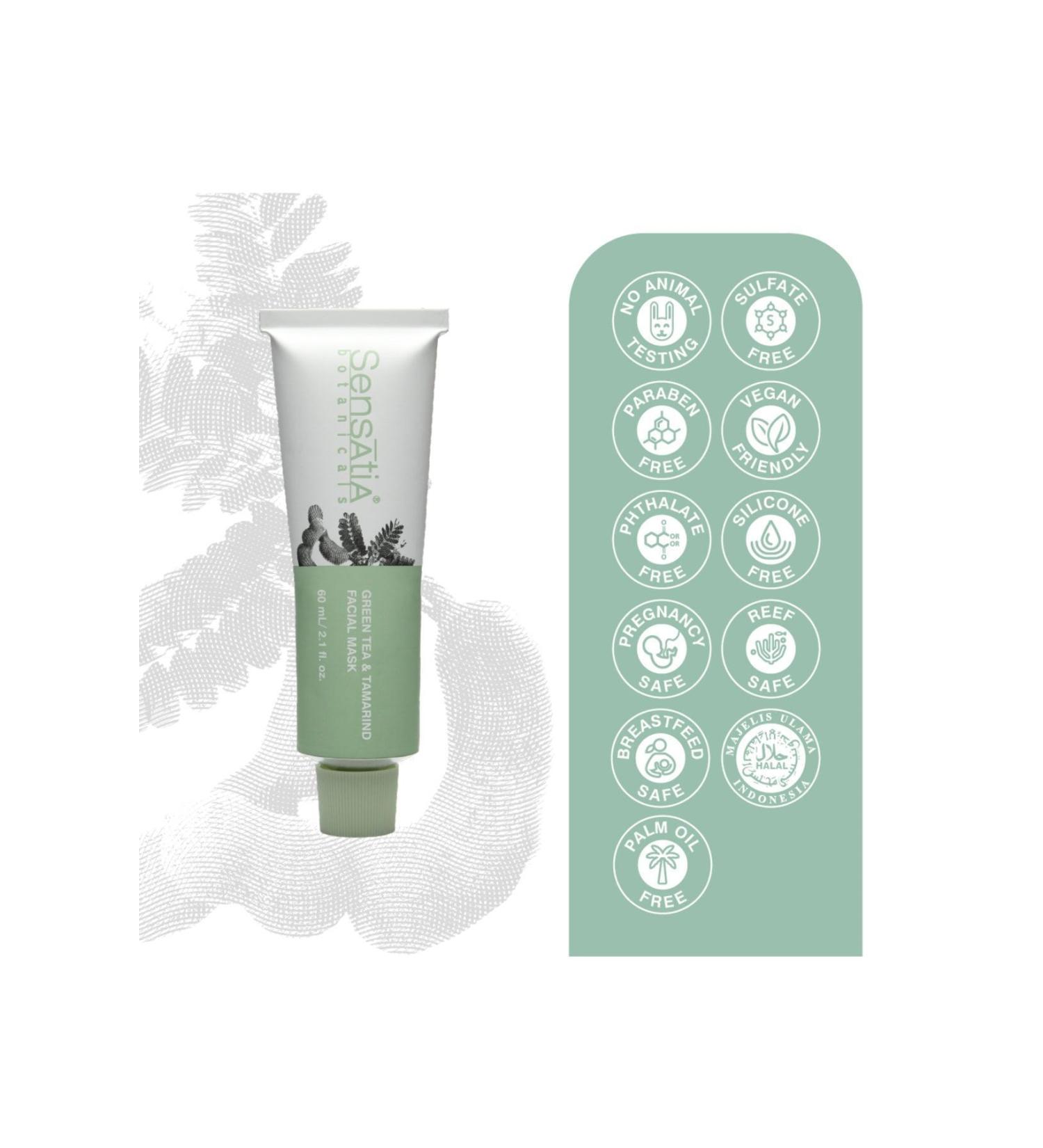 Sensatia Botanicals Green Tea & Tamarind Facial Mask 60ml - Buy Online on GoSupps.com