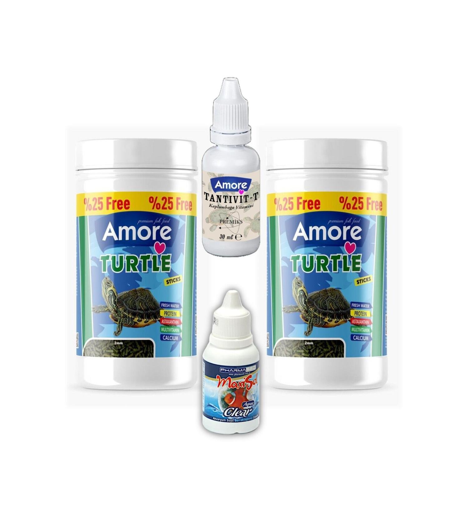 AMORE Turtle Green Calcium Sticks 2x125 Ml Turtle Food Clear Vitamin Set - Buy Online on GoSupps.com