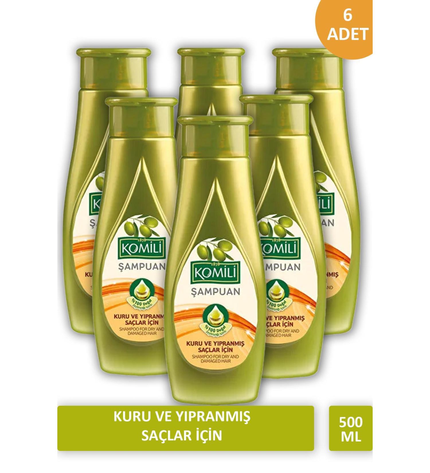 Komili Olive Oil Shampoo for Dry Damaged Hair 500 ml X 6 PCS