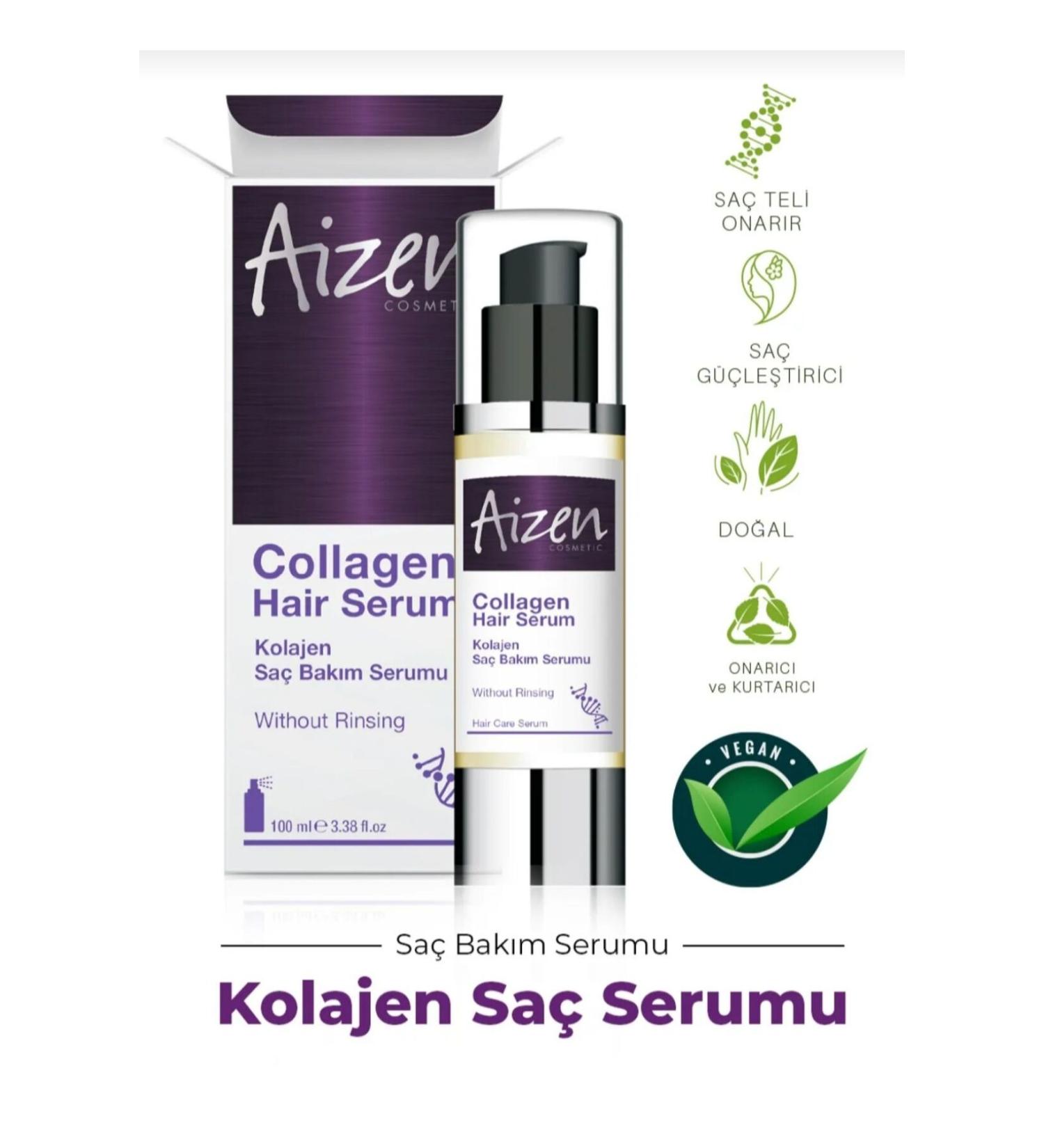 AIZEN COSMETIC Collagen Hair Serum - Loss - Lifeless Broken Hair - Fullness Volume - 100ml